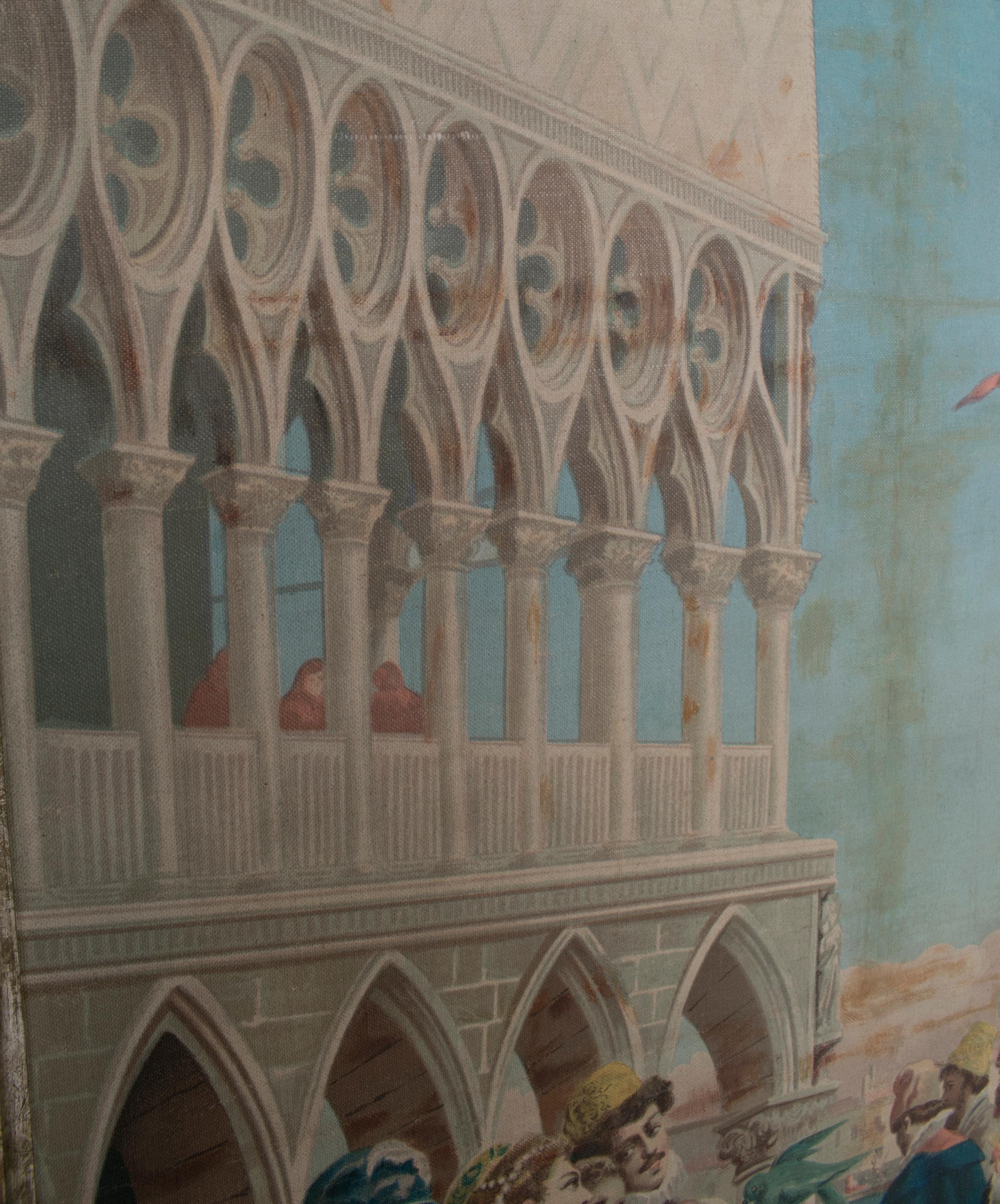 A. Borsari da Delleani 1920s French framed oil on canvas Venice scene. 

Dimensions with frame: 105 x 77 x 4cm.