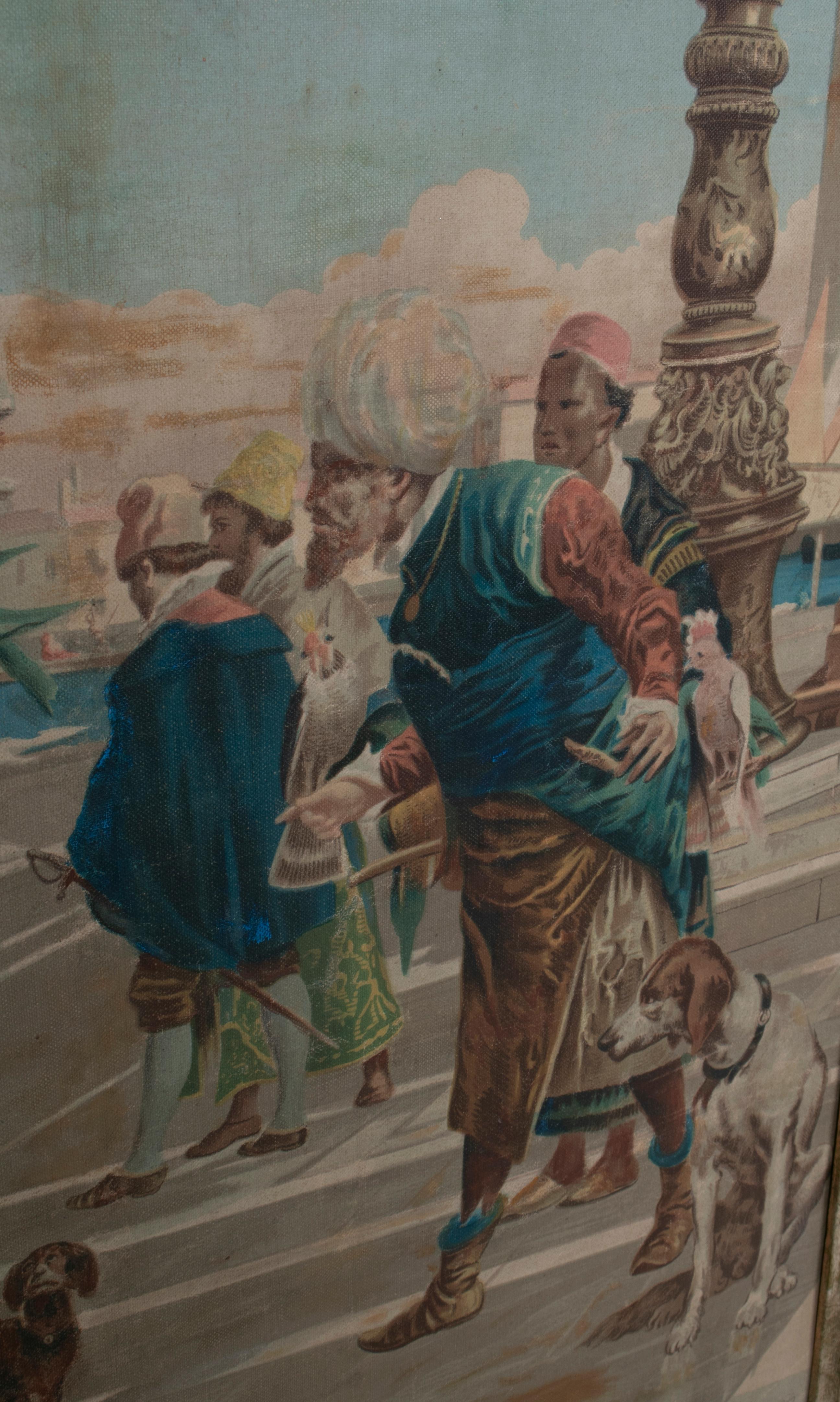 A. Borsari da Delleani 1920s French Framed Oil on Canvas Venice Scene In Good Condition In Marbella, ES
