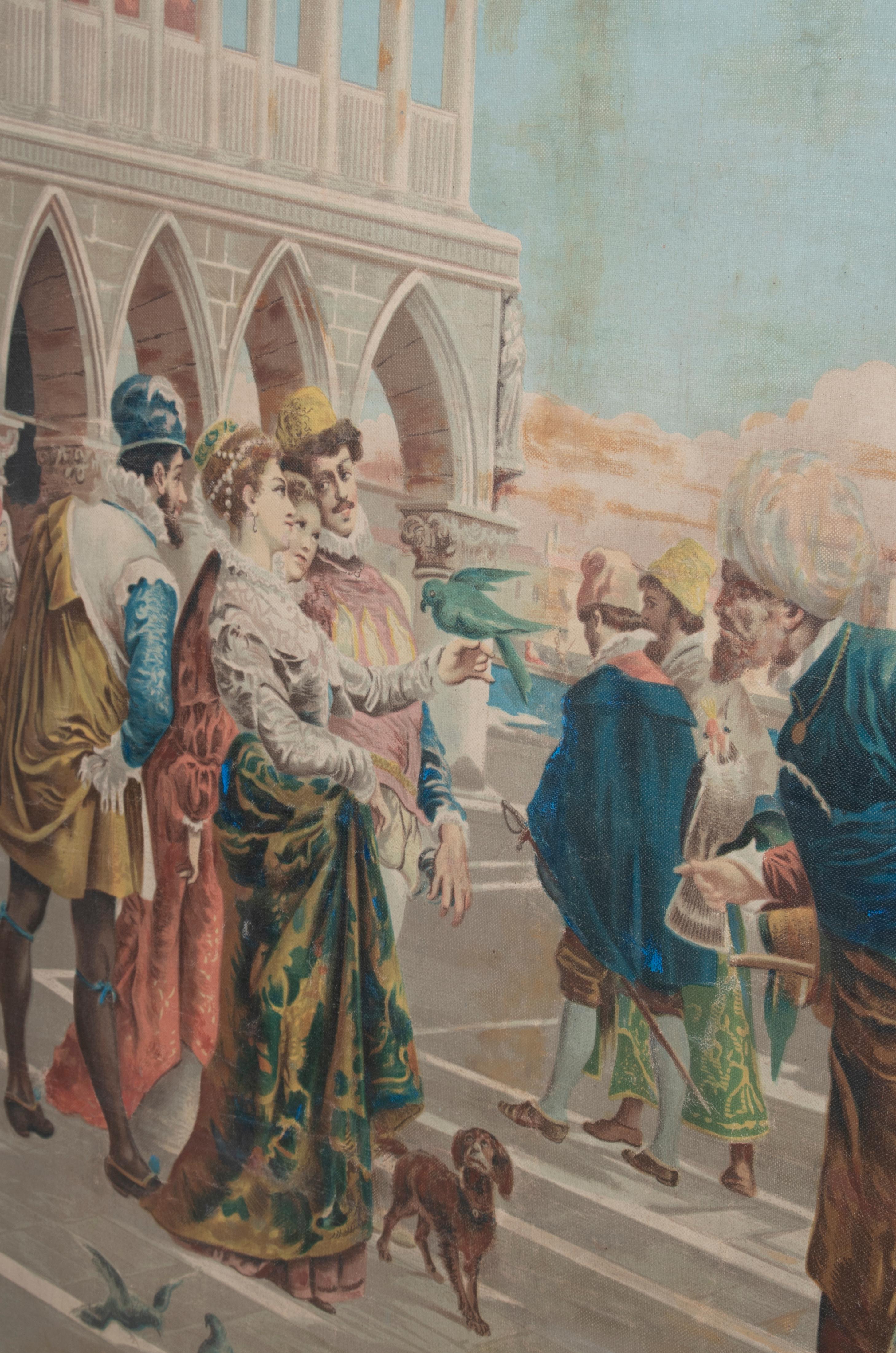 A. Borsari da Delleani 1920s French Framed Oil on Canvas Venice Scene 2