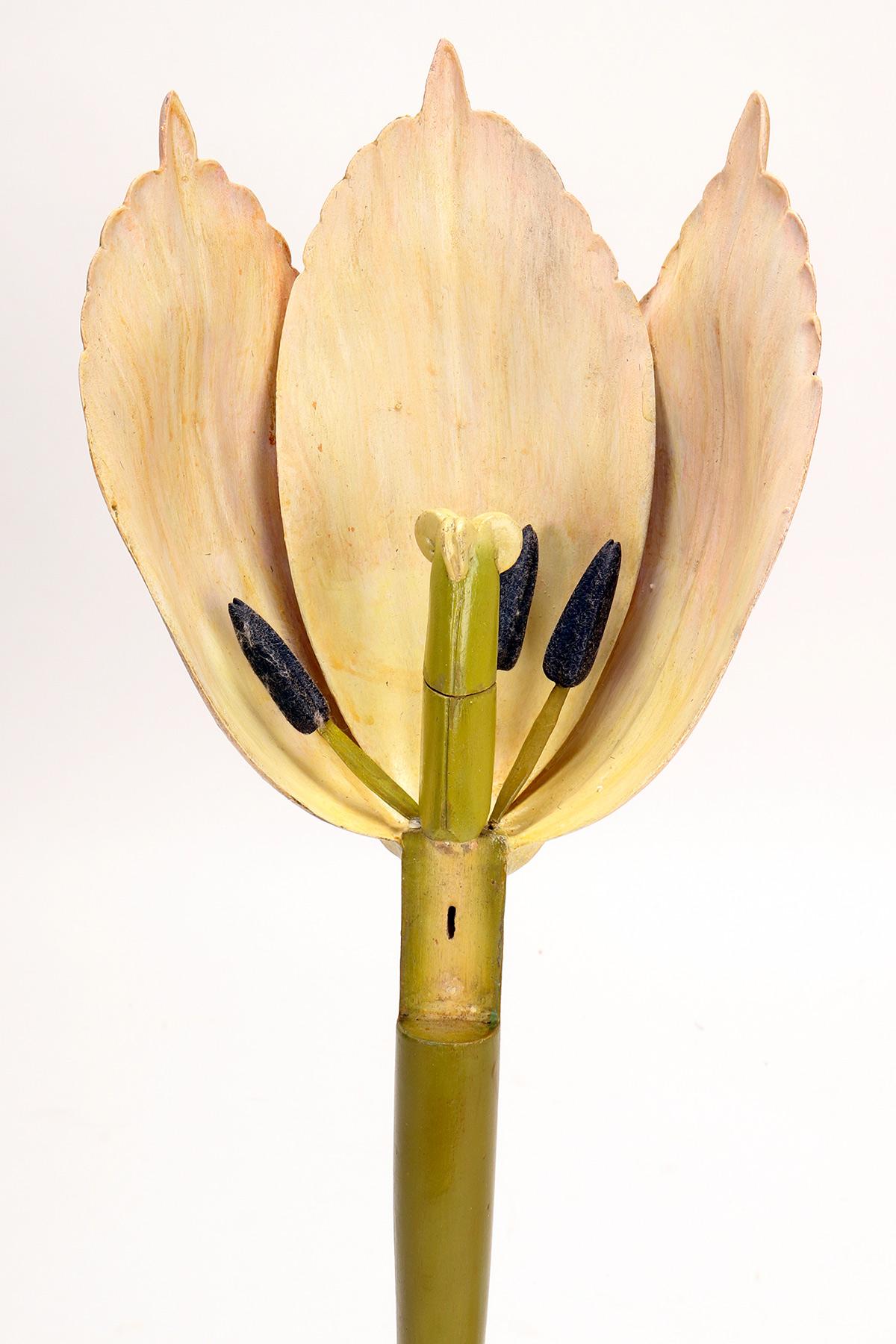 Wood A botanic model of a pale pink tulip, Brendel, Germany 1880.  For Sale