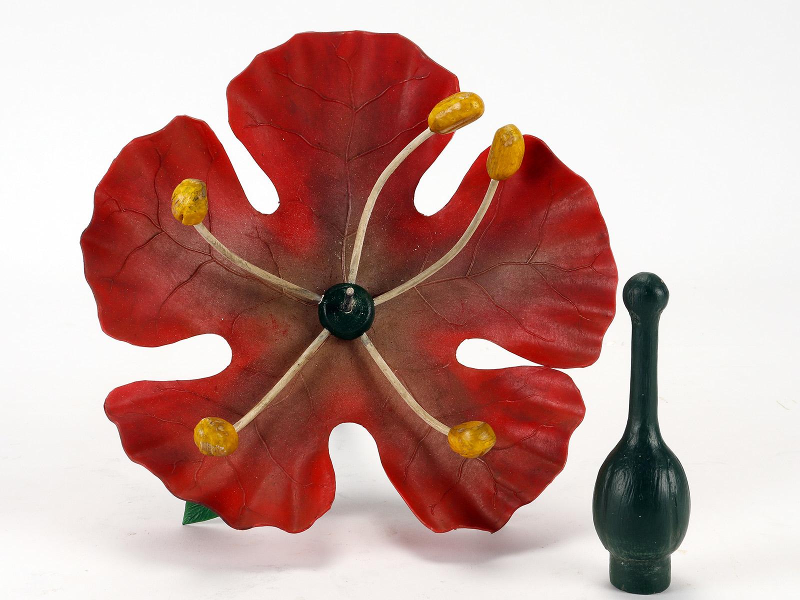 Botanicisches Modell einer roten Traubenblume, Paravia, Italien, 1940 (Metall) im Angebot
