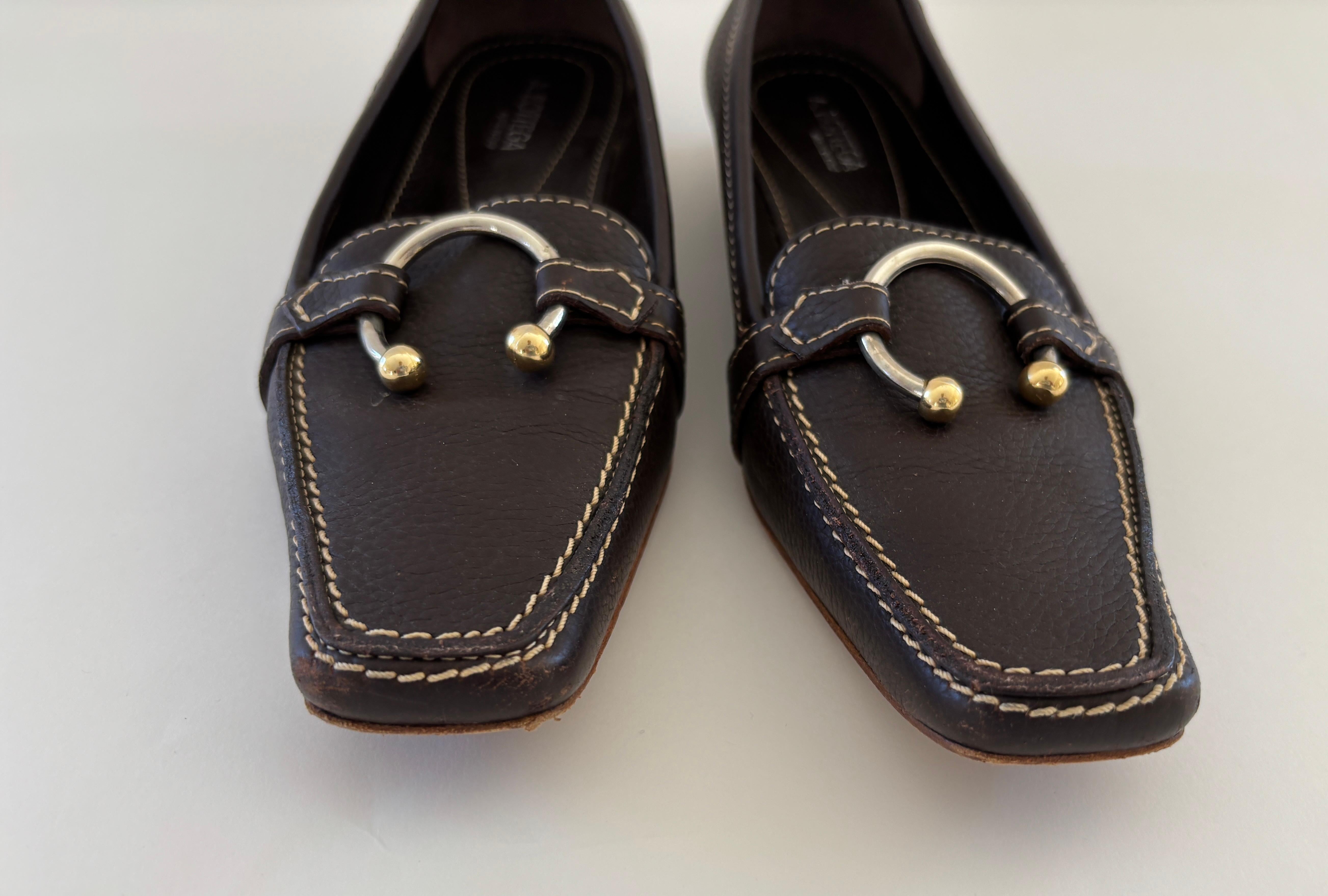 Women's or Men's A. Bottega Brown Leather Women Loafers EU 36 1/2 For Sale