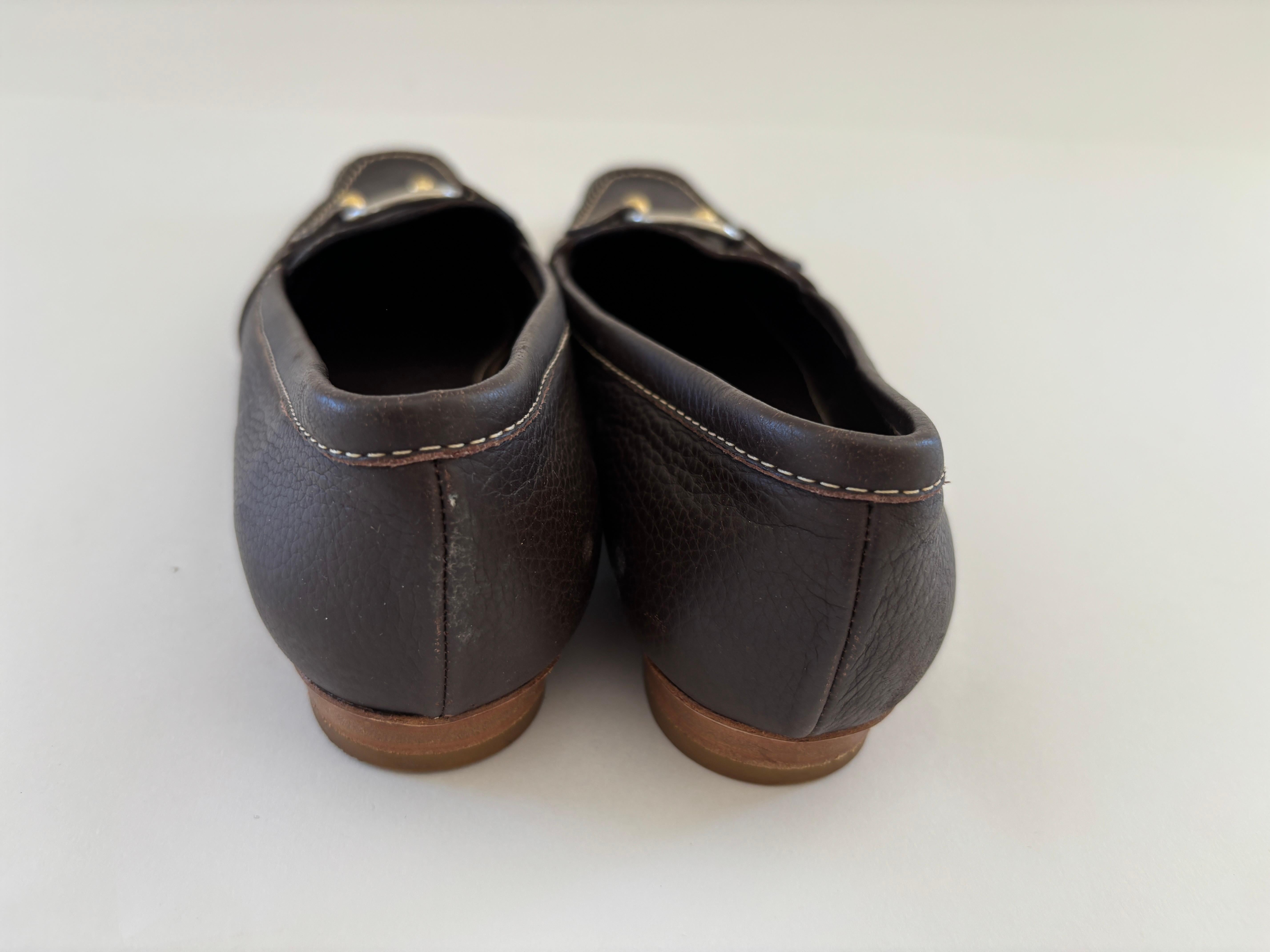A. Bottega Brown Leather Women Loafers EU 36 1/2 For Sale 2