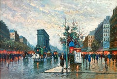 "L'Arc de Triomphe, Paris" Postimpressionistisches Stadtbild Ölgemälde auf Leinwand