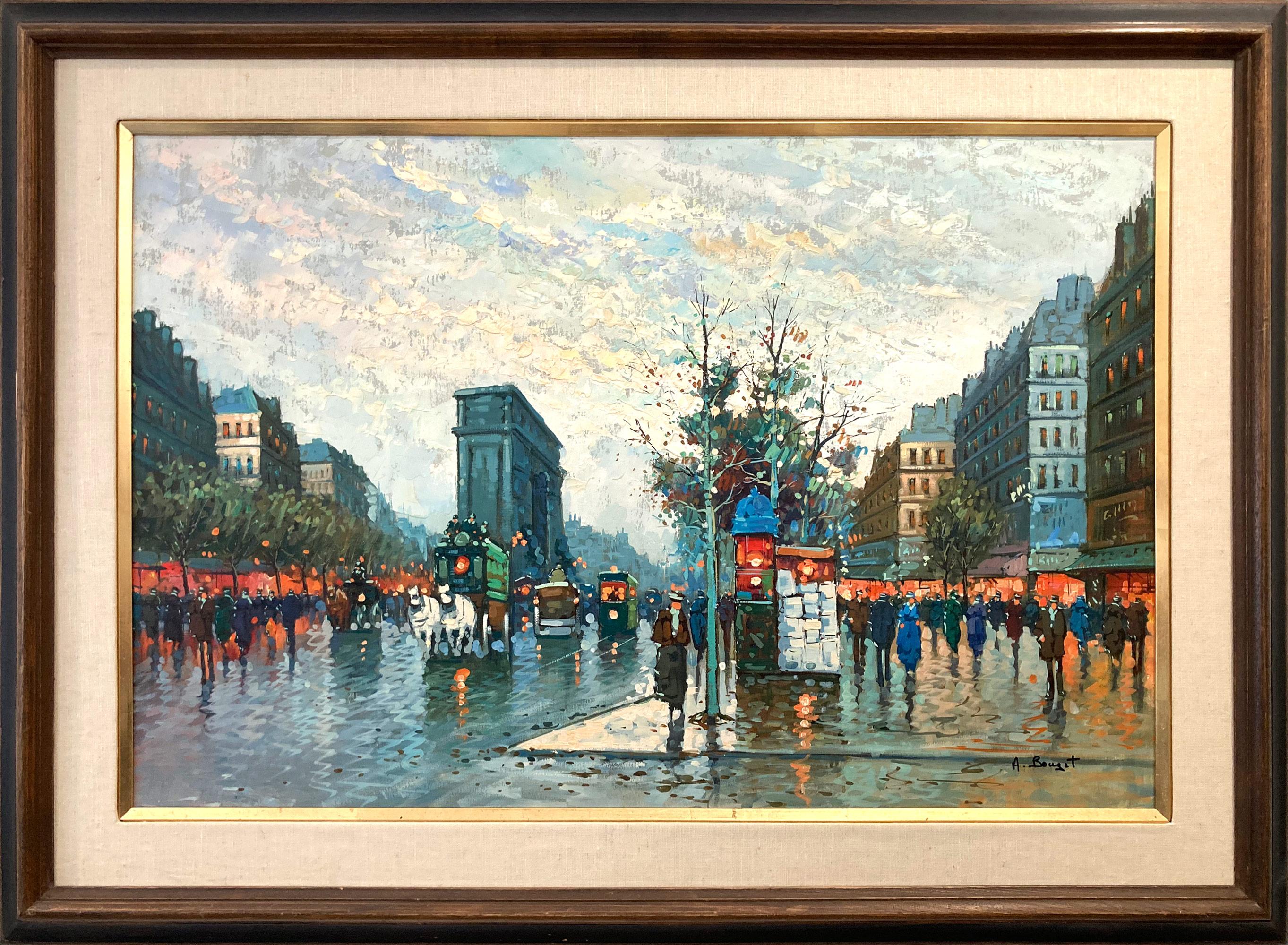 "L
Arc de Triomphe, Paris" Post-Impressionist City Scape Oil Painting on Canvas