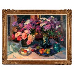 "A Bountiful Table" Still Life Panting by Ovanes Berberian