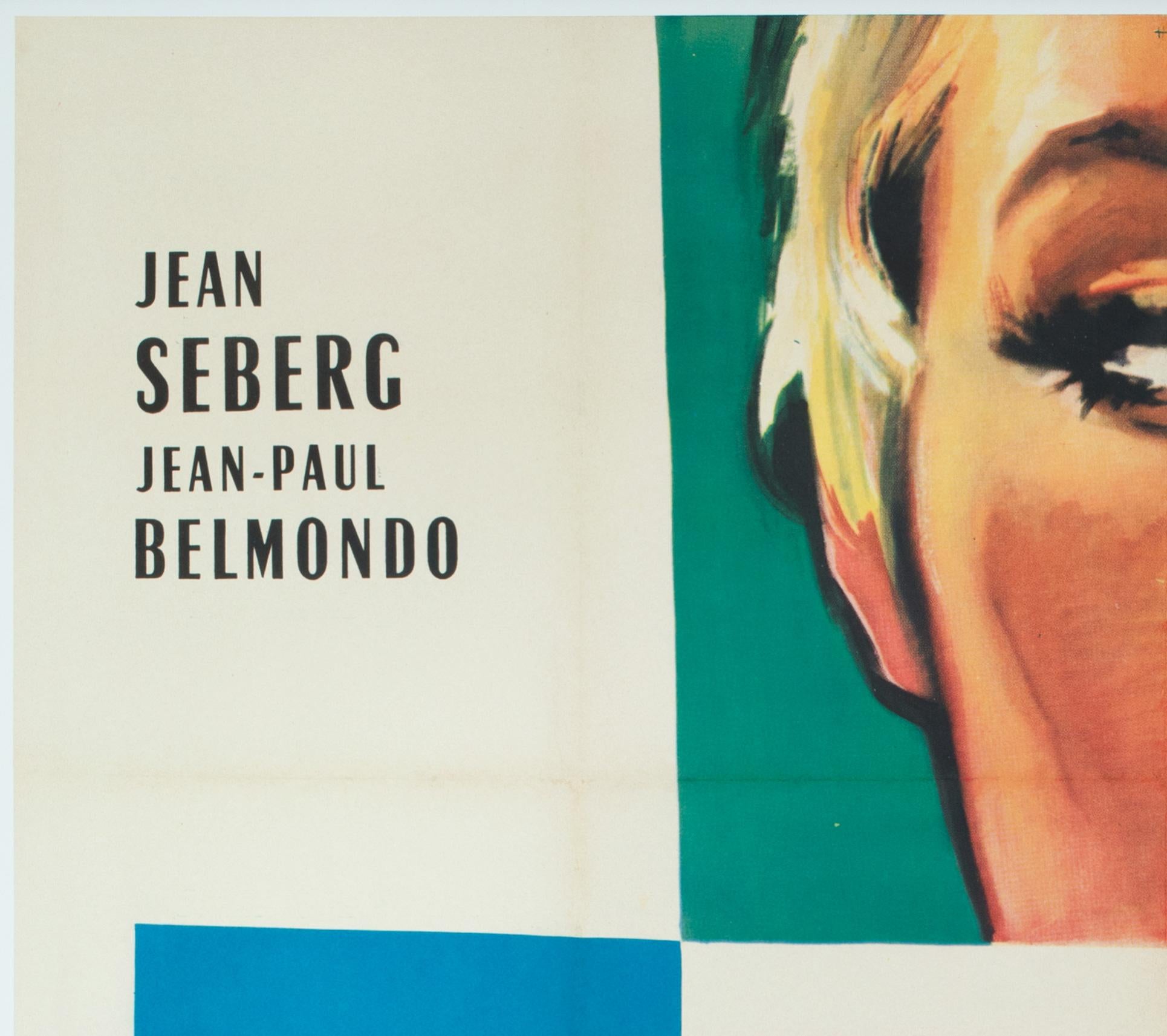 A BOUT DE SOUFFLE 1960 Französisches Grande-Filmplakat, Filmplakat, CLEMENT HUREL im Zustand „Hervorragend“ im Angebot in Bath, Somerset