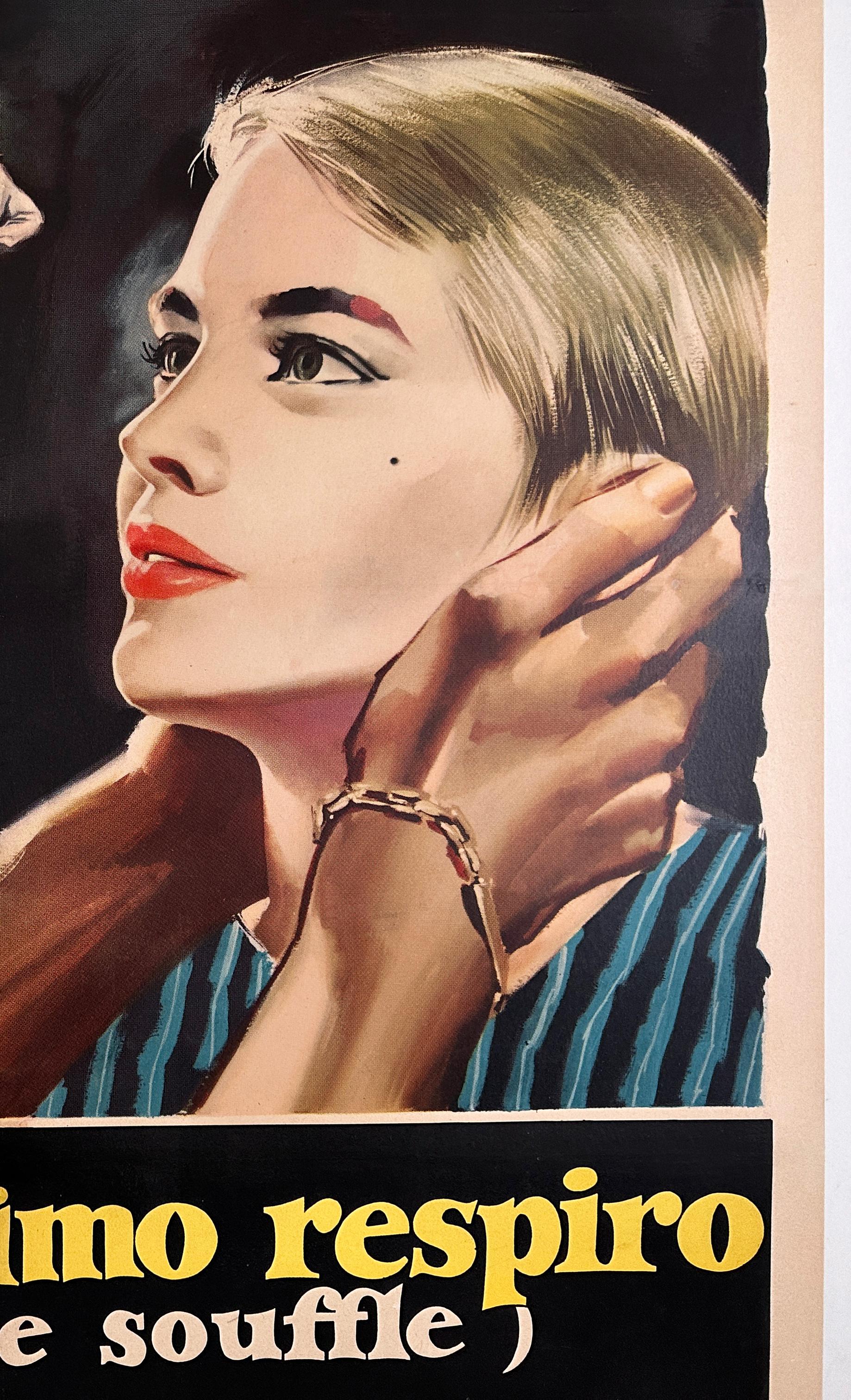 A Bout De Souffle, Italienisches 2 Foglio-Filmplakat, Sandro Symeoni, „A Bout De Souffle“, 1960 im Angebot 1