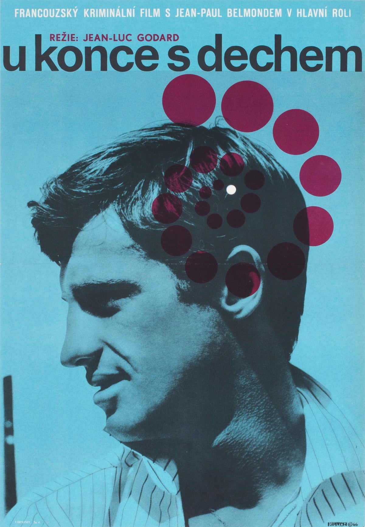 A Bout De Souffle 1966 Tschechisches A3 Filmplakat, Jiri Hilmar im Angebot