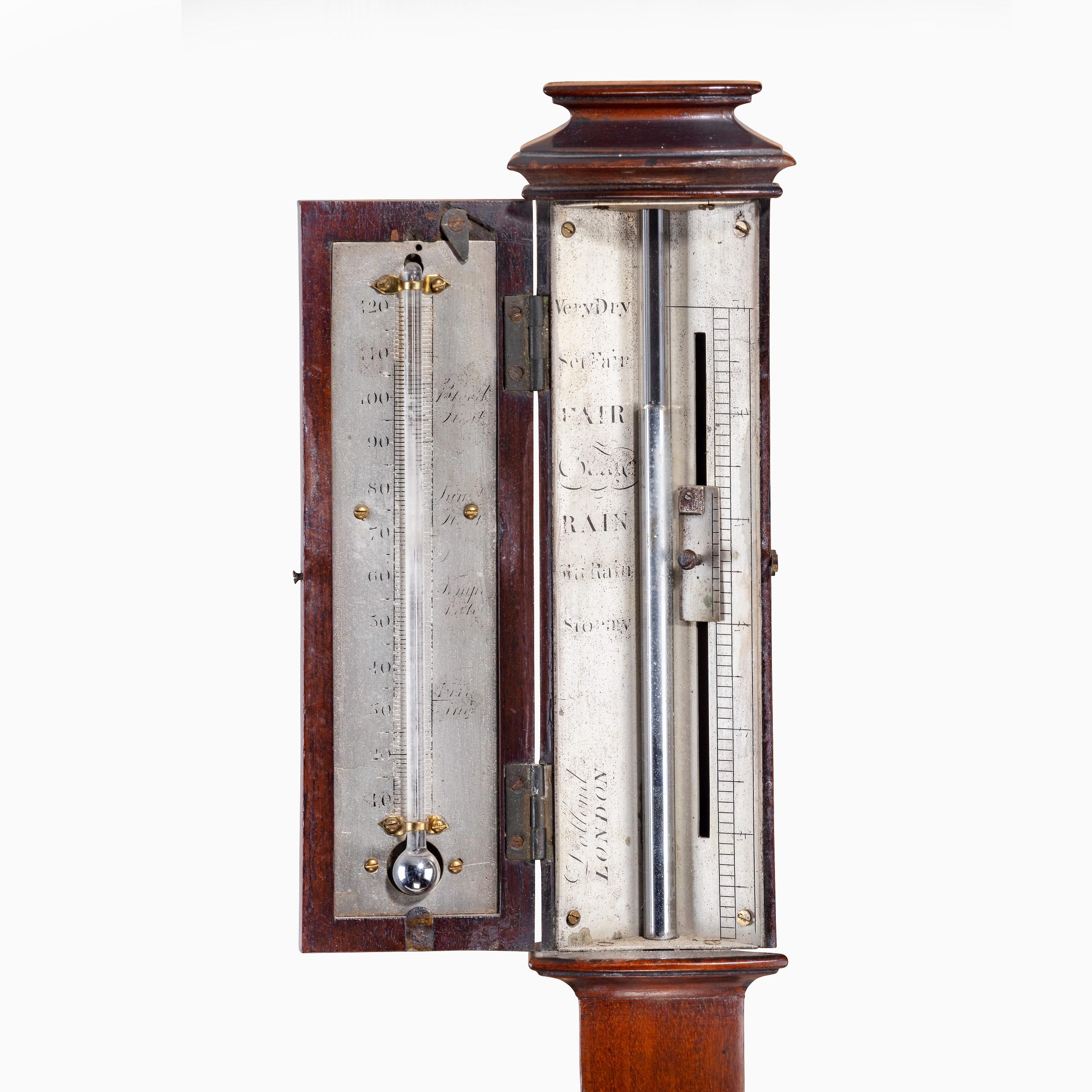 English Bow-Front Marine Barometer by John Dollond For Sale