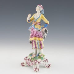 A Bow Porcelain Figure of a Female Turkish Dancer, c1765
