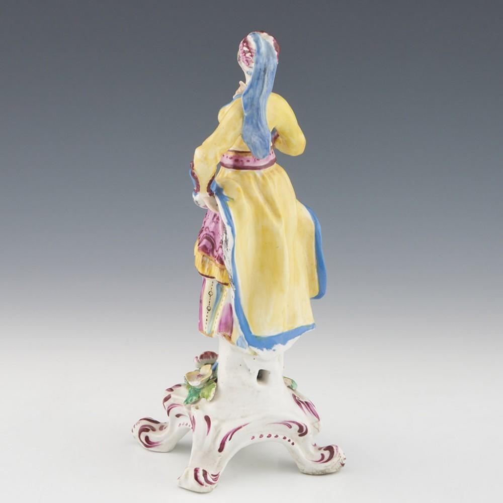 English A Bow Porcelain Figure of a Female Turkish Dancer, c1765 For Sale