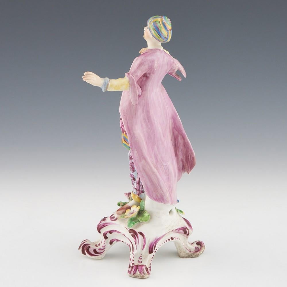 George III A Bow Porcelain Figure of a Turkish Dancer, c1765 For Sale