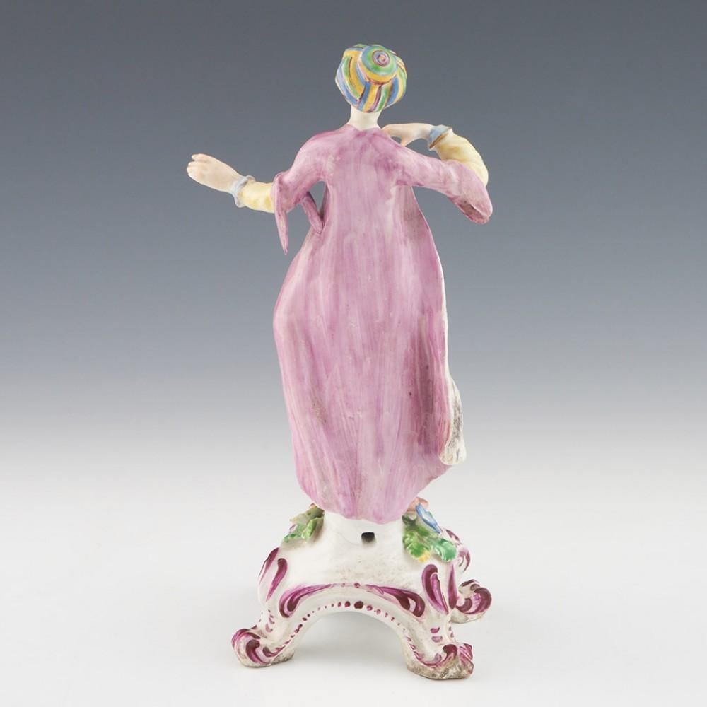 English A Bow Porcelain Figure of a Turkish Dancer, c1765 For Sale
