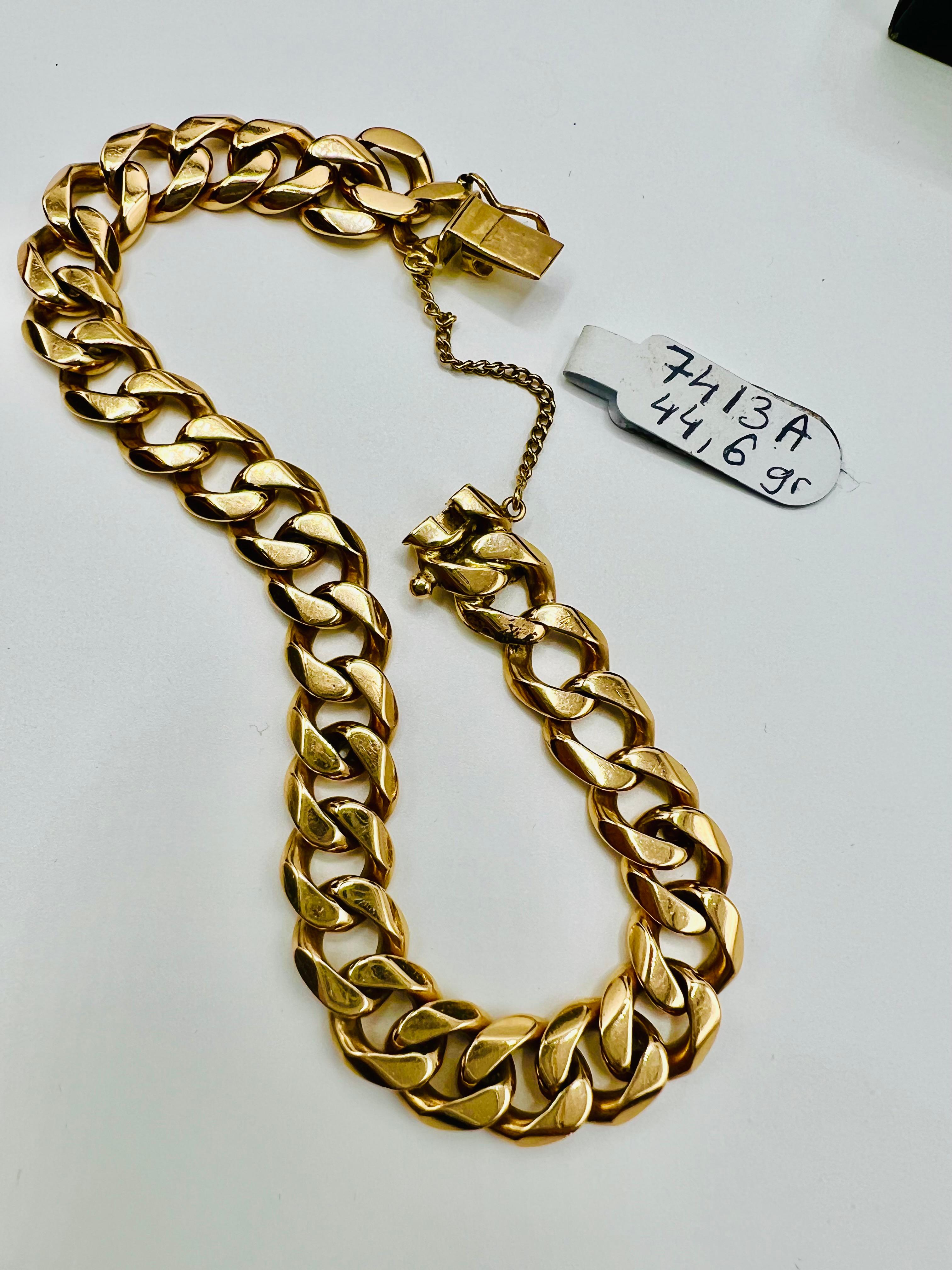 Bracelet in 18 Carat Gold, Solid Gold, Total Weight: 44.60 Grams In Good Condition In SAINT-OUEN-SUR-SEINE, FR