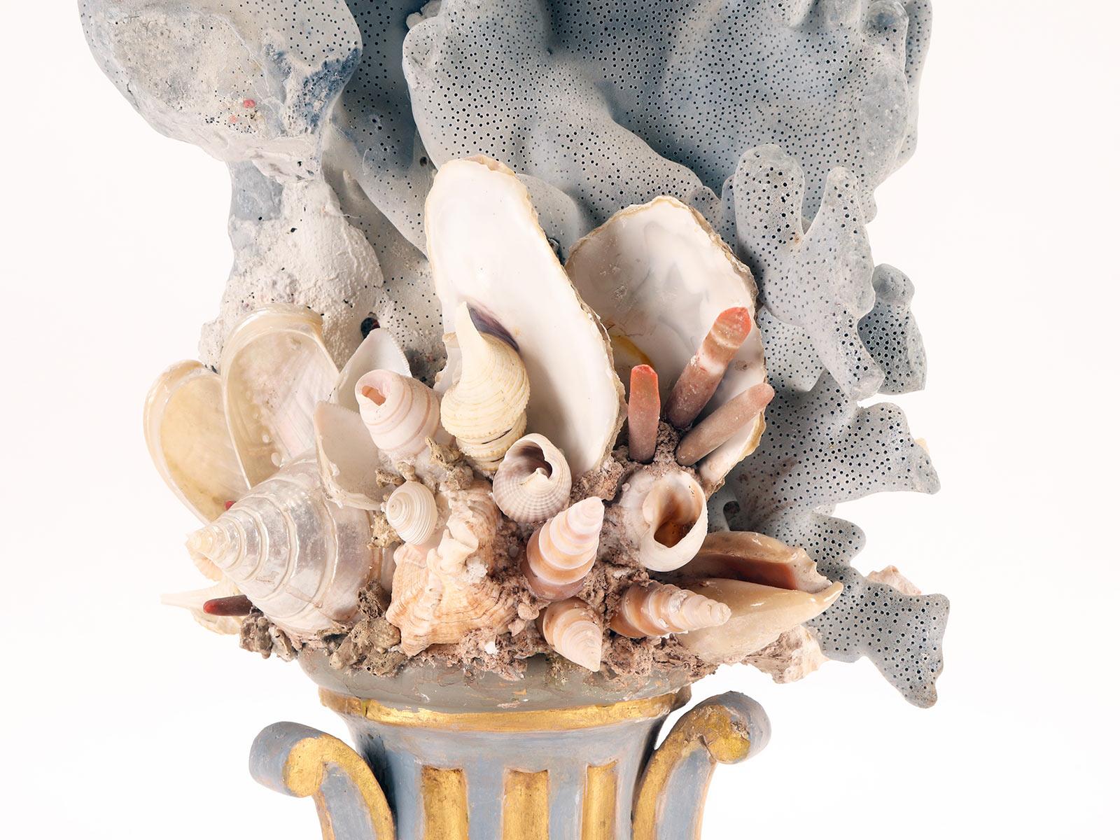 A branch of a light blue mother of pores with shells, Italy 1880.  For Sale 4