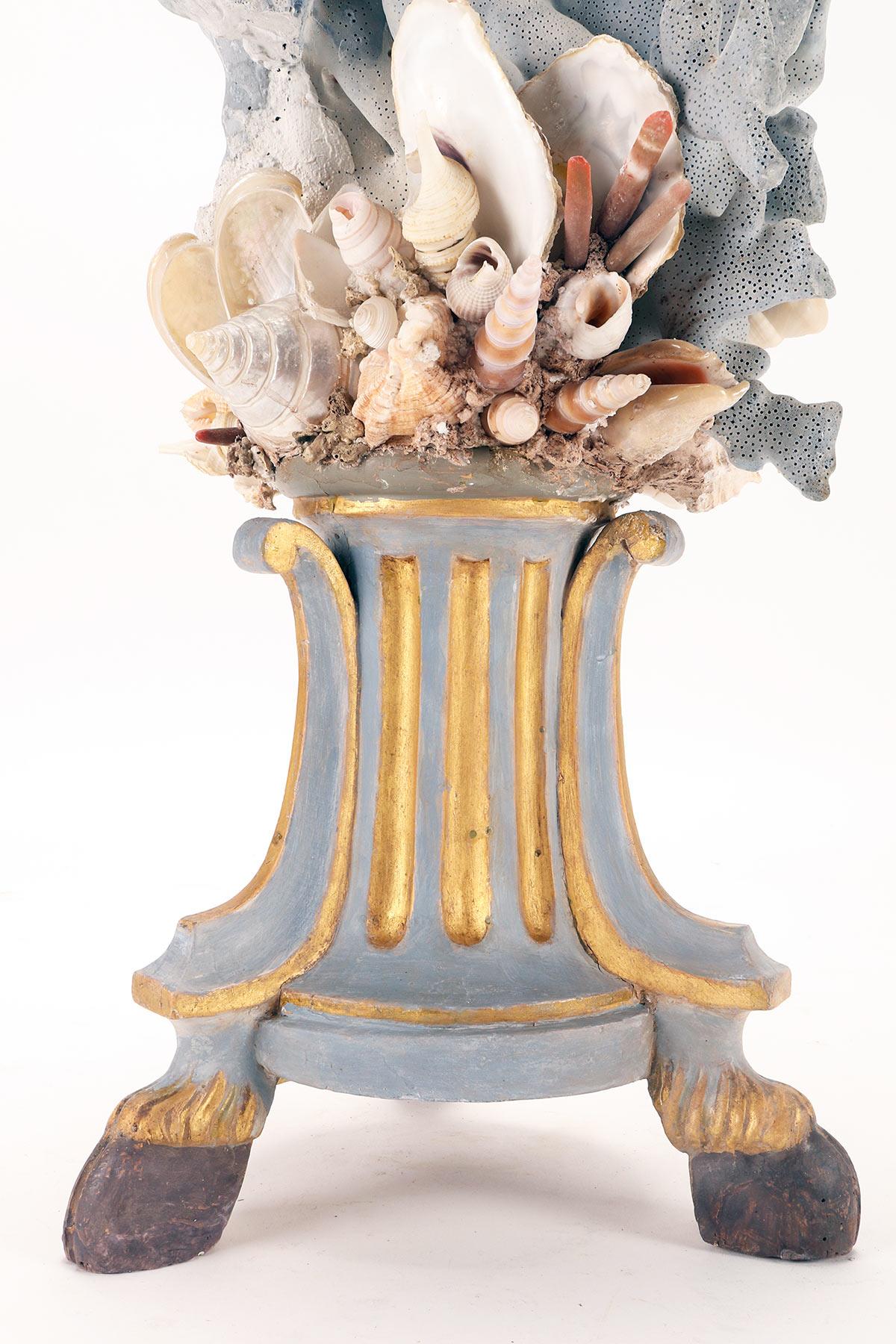 A branch of a light blue mother of pores with shells, Italy 1880.  For Sale 5