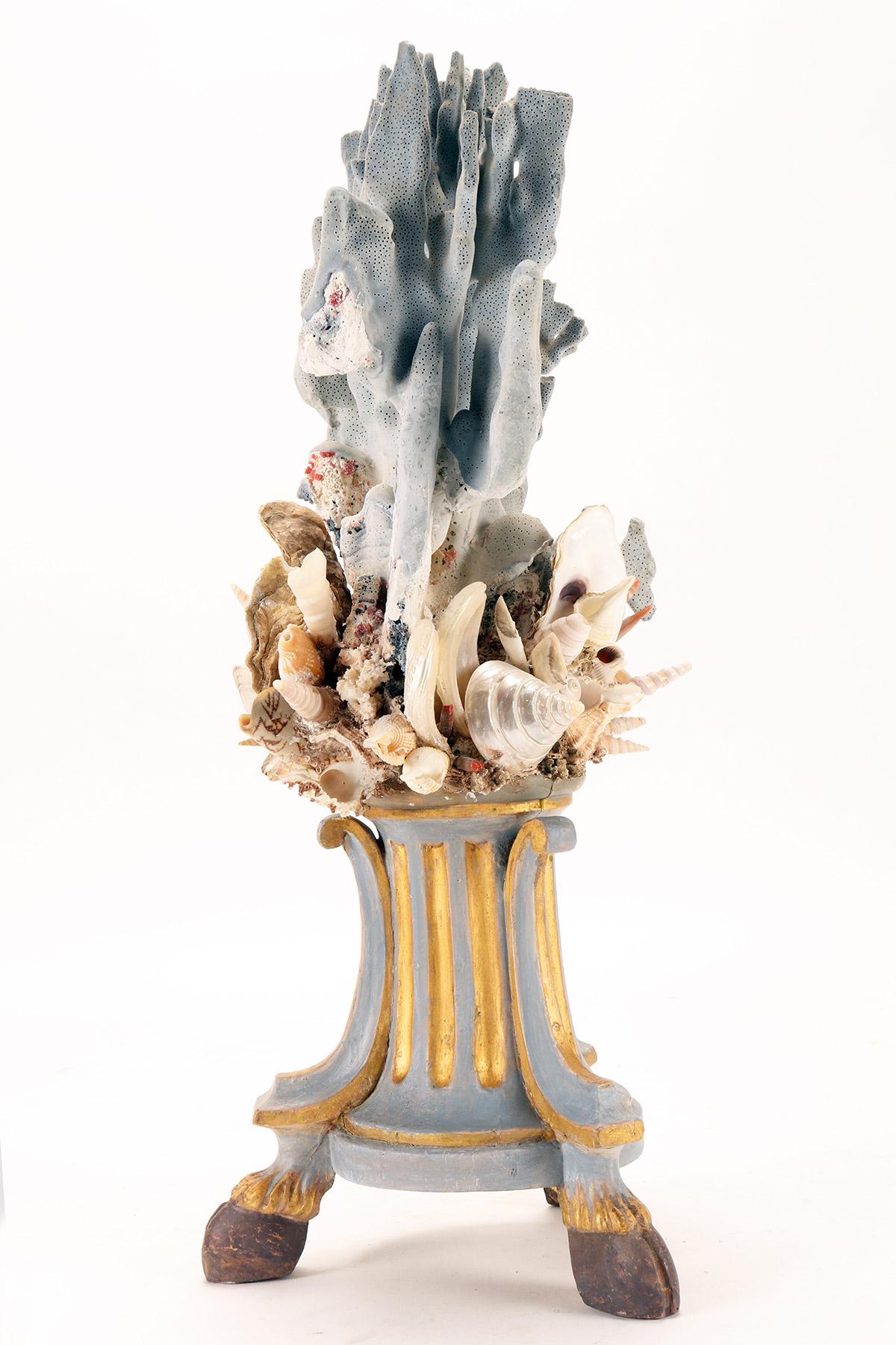 Italian A branch of a light blue mother of pores with shells, Italy 1880.  For Sale