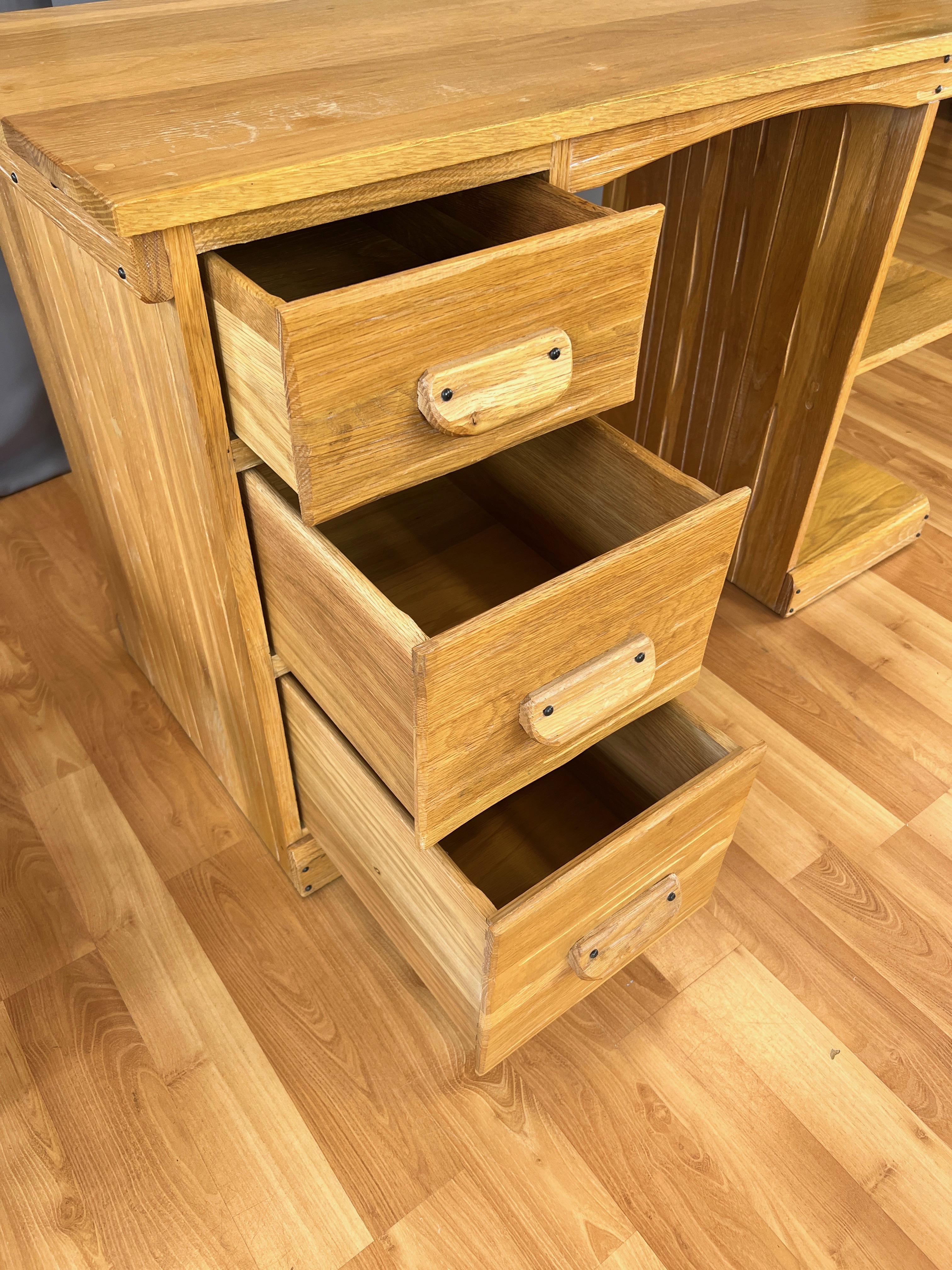 A. Brandt Co. Ranch Oak Desk and Chair Set, 1950s 1