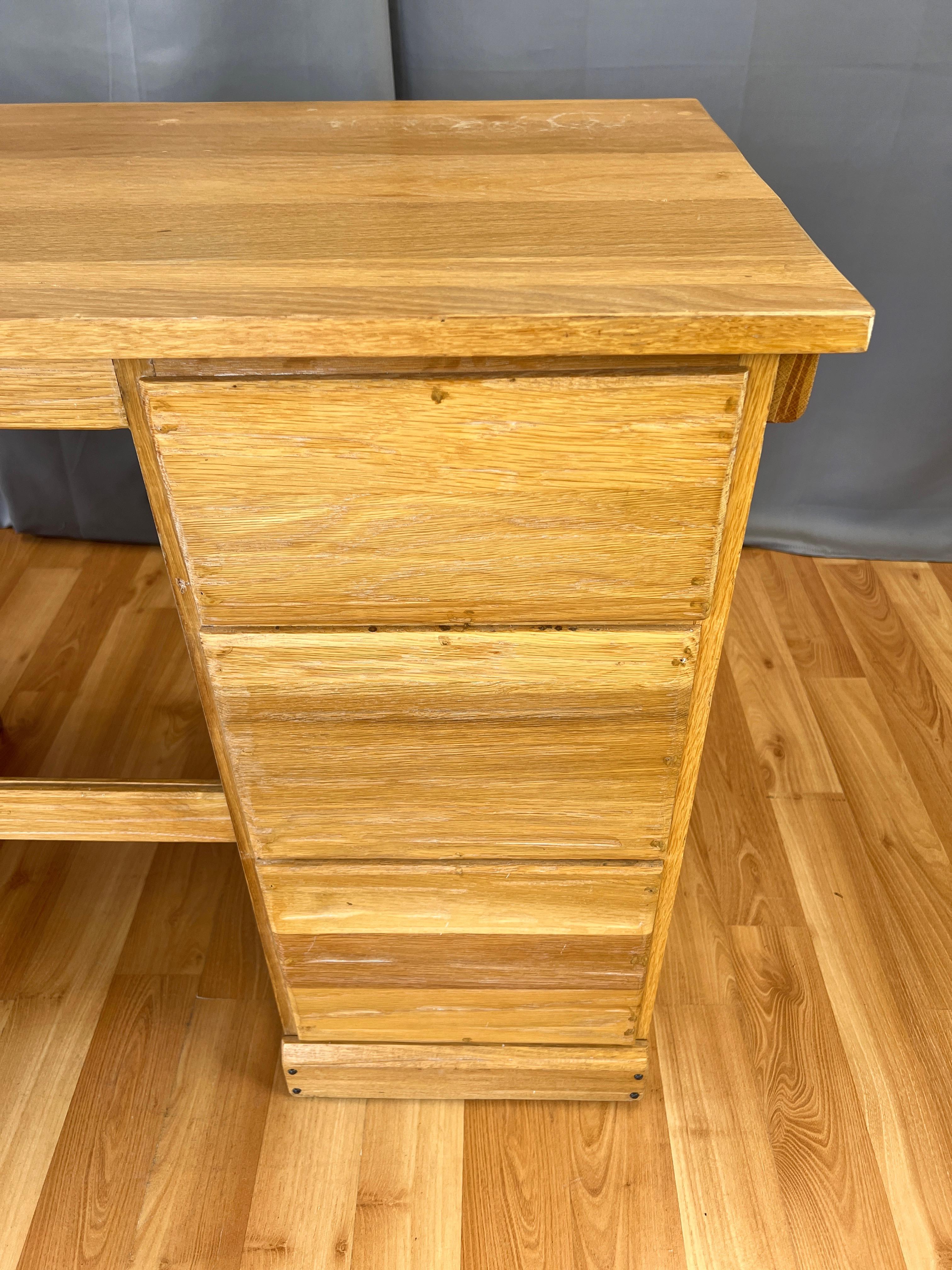 American A. Brandt Co. Ranch Oak Desk and Chair Set, 1950s