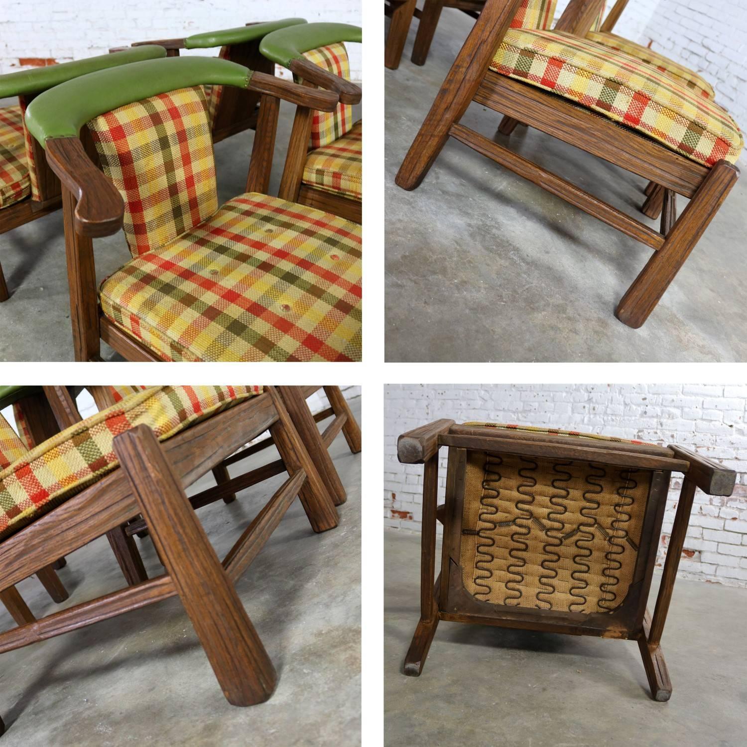 Fabric Brandt Company Ranch Oak Brunch or Game Table and Four Chairs