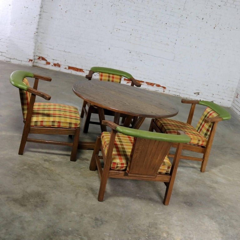 Brandt Company Ranch Oak Brunch or Game Table and Four Chairs at 1stDibs