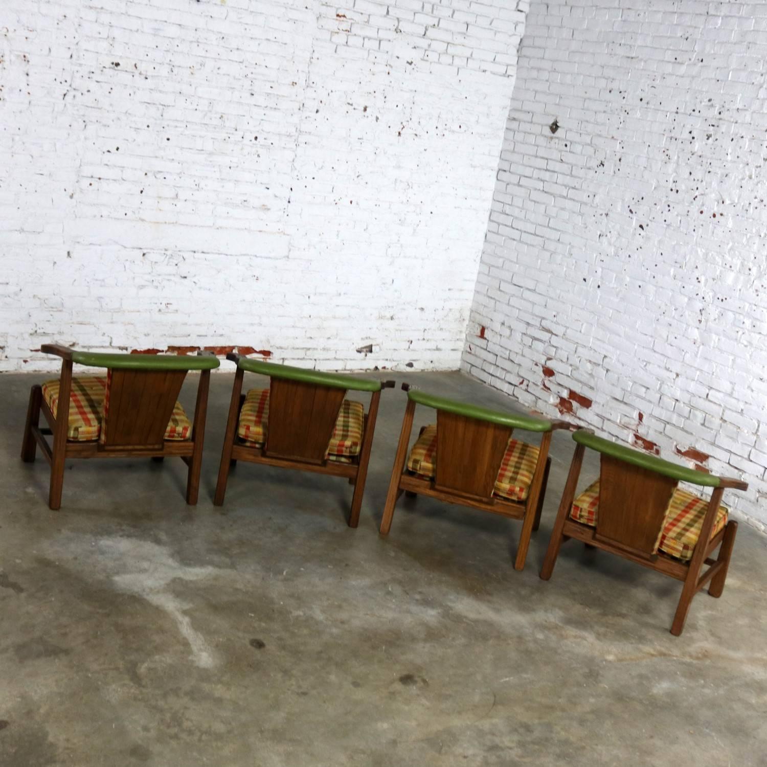 American Brandt Company Ranch Oak Brunch or Game Table and Four Chairs