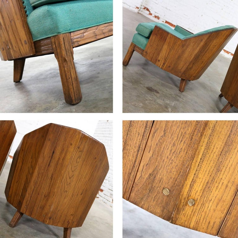 Brandt Company Ranch Oak Cowboy Western Style Barrel Club Chairs a Pair at 1stDibs cowboy