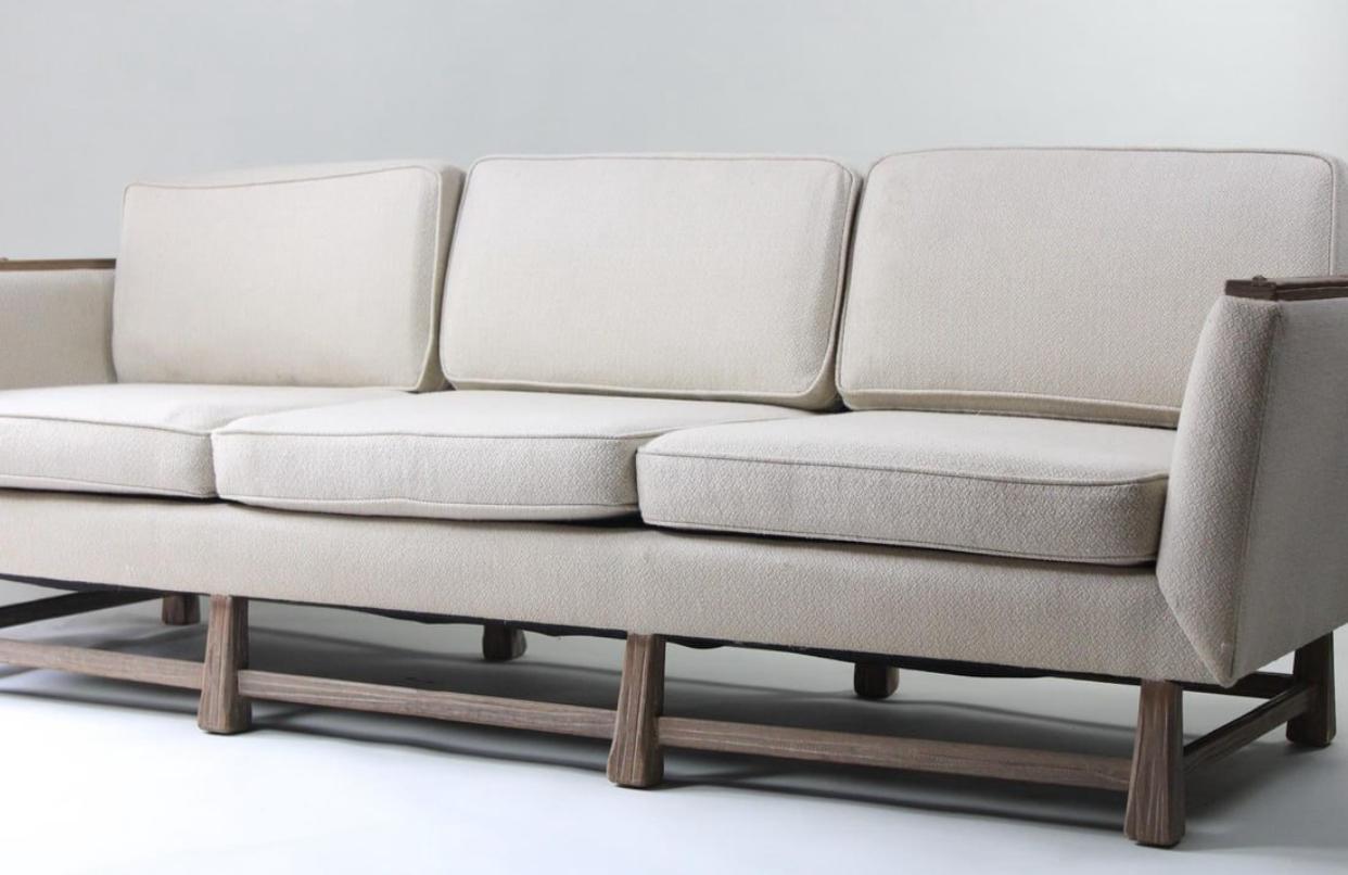 A. Brandt for Ranch Oak Cerused Oak Minimalist Three Seat Sofa.  For Sale 1
