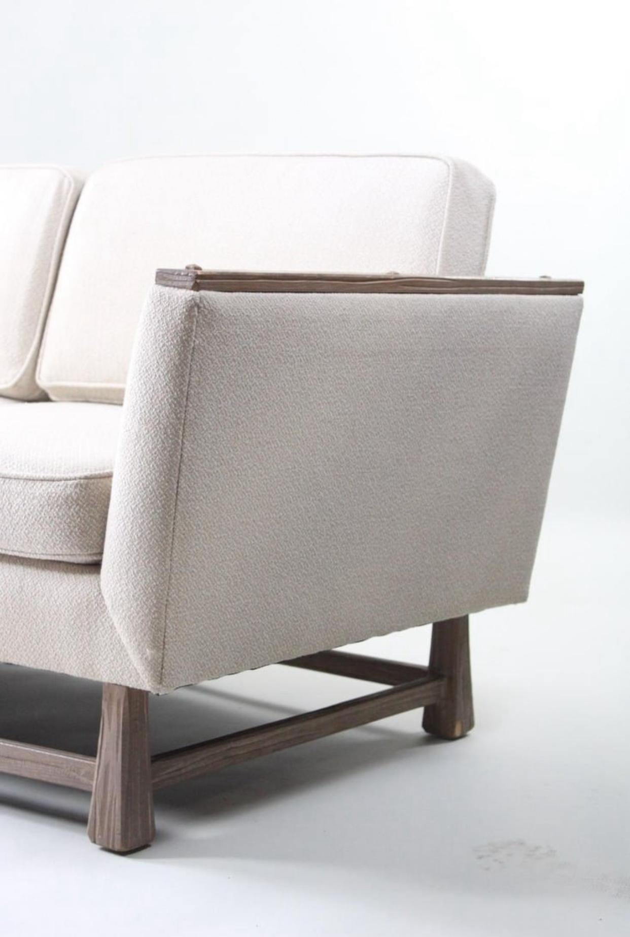 A. Brandt for Ranch Oak Cerused Oak Minimalist Three Seat Sofa.  For Sale 2