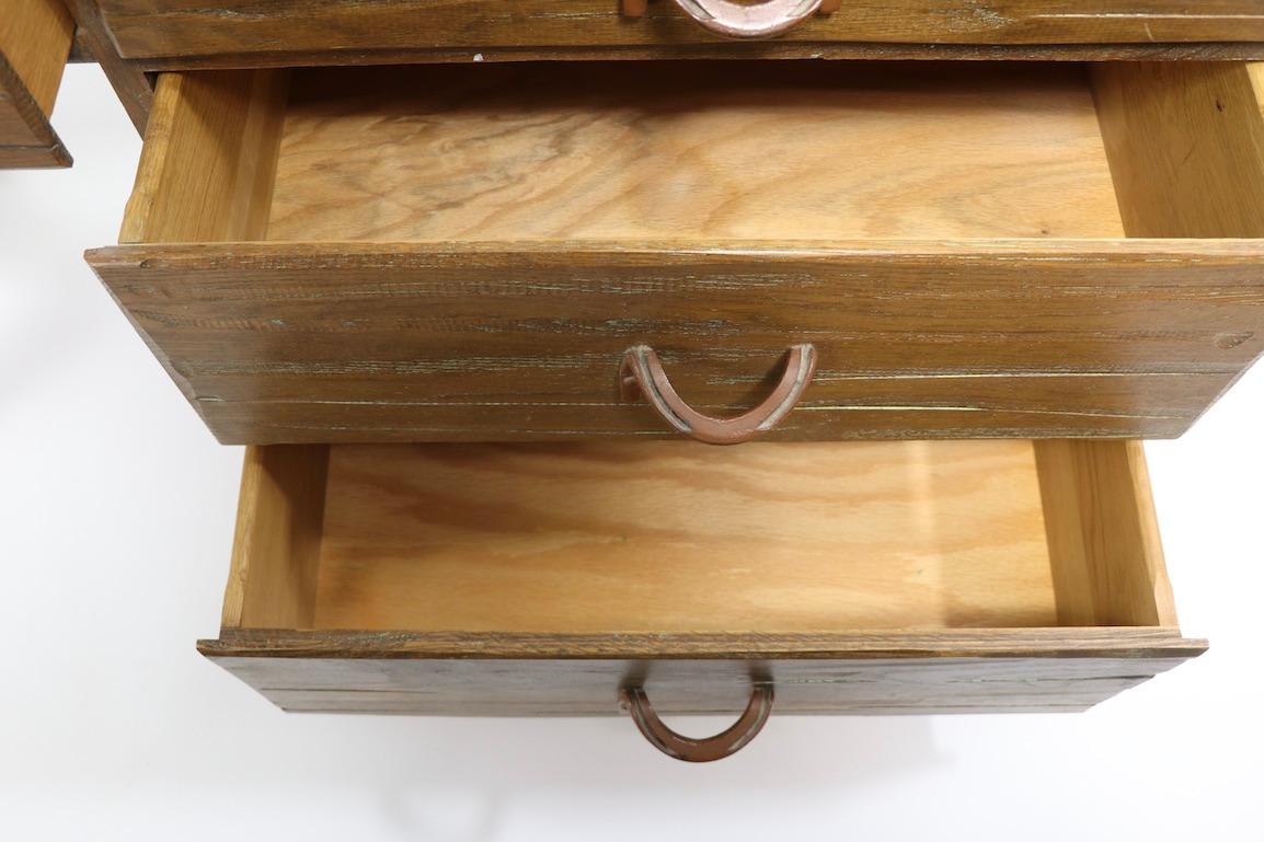 American A. Brandt Ranch Oak Cowboy Modern Desk 2 Available