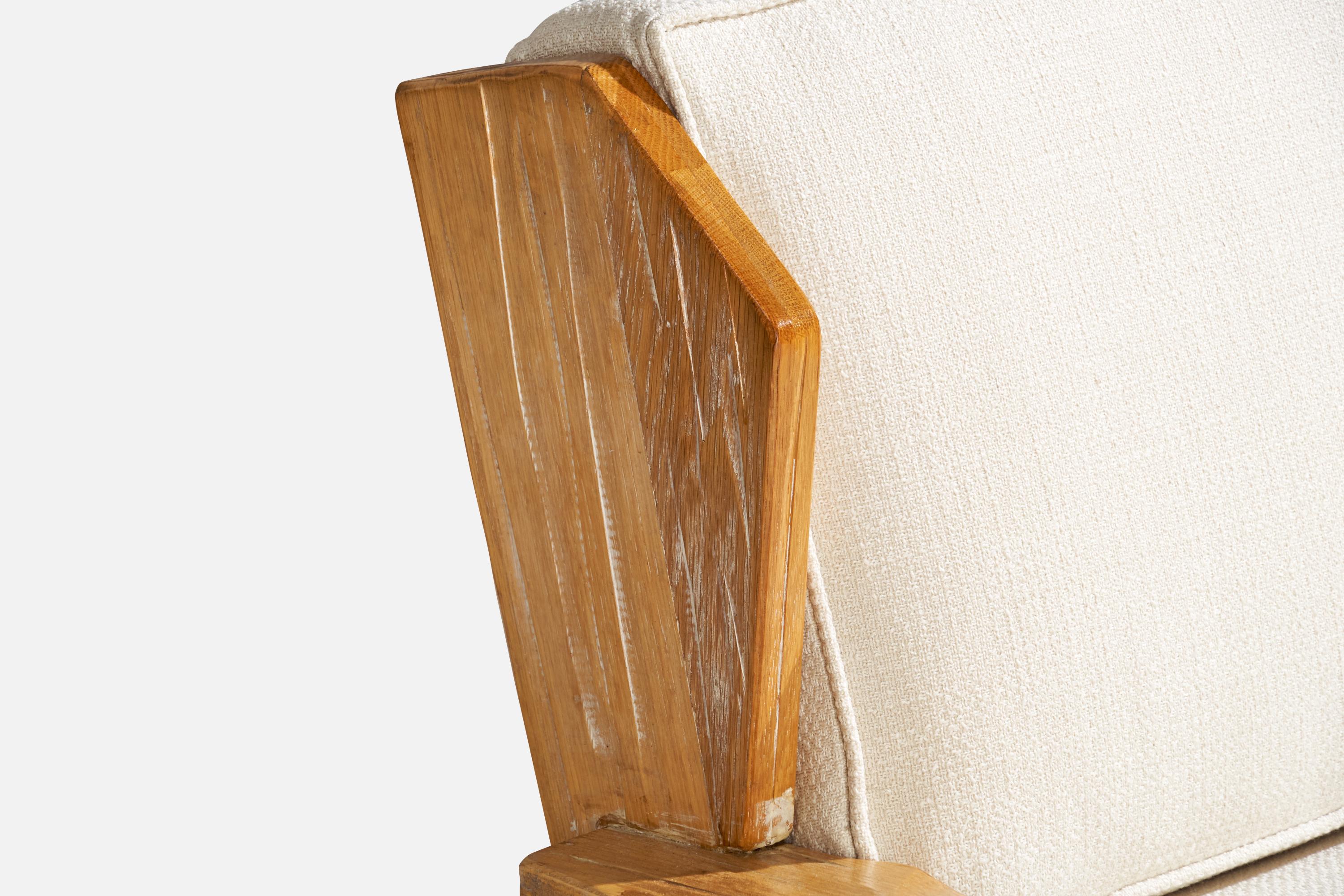 A. Brandt Ranch Oak, Lounge Chair, Fabric, Oak, USA, 1950s For Sale 4