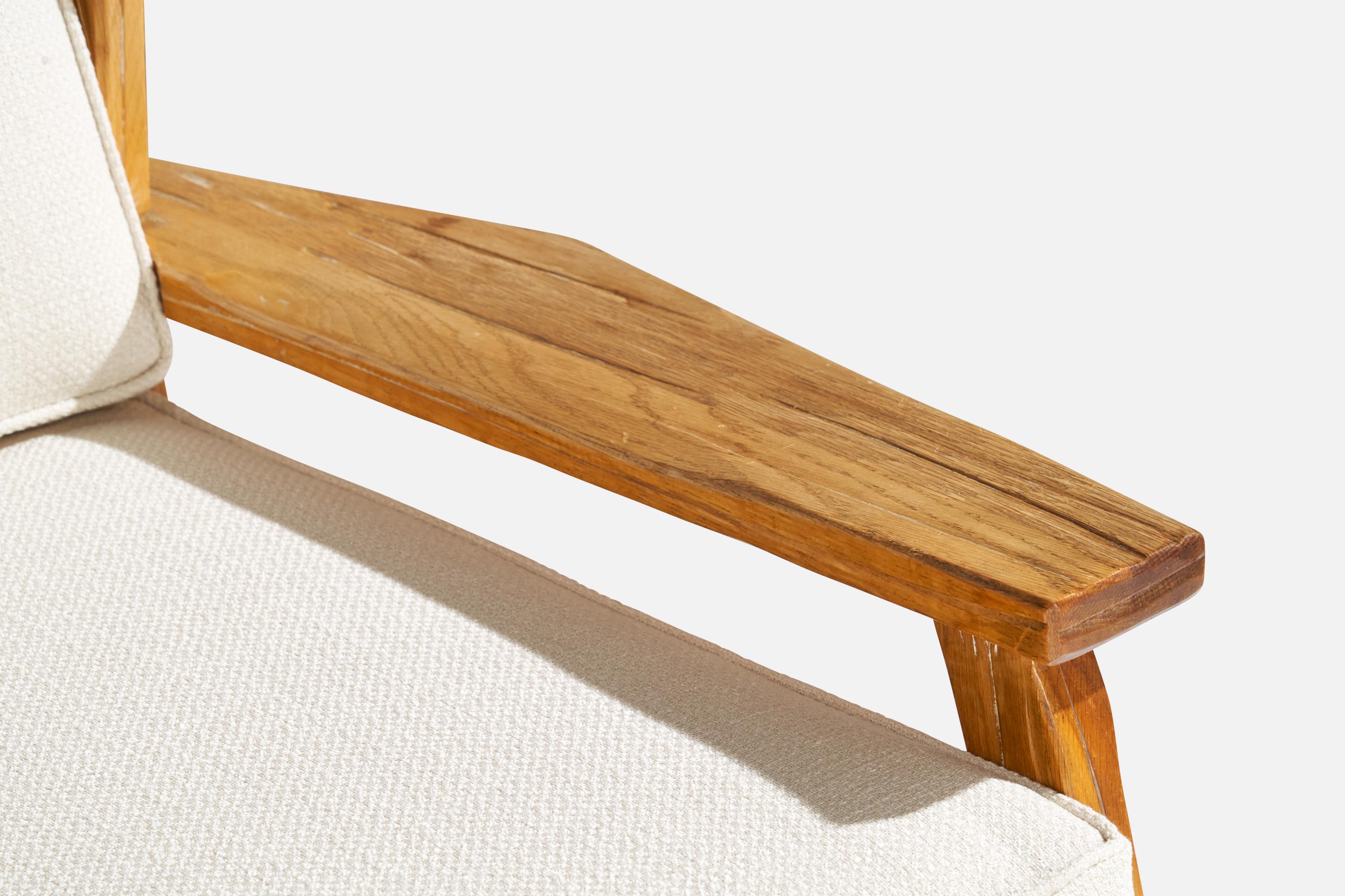 A. Brandt Ranch Oak, Lounge Chair, Fabric, Oak, USA, 1950s For Sale 5