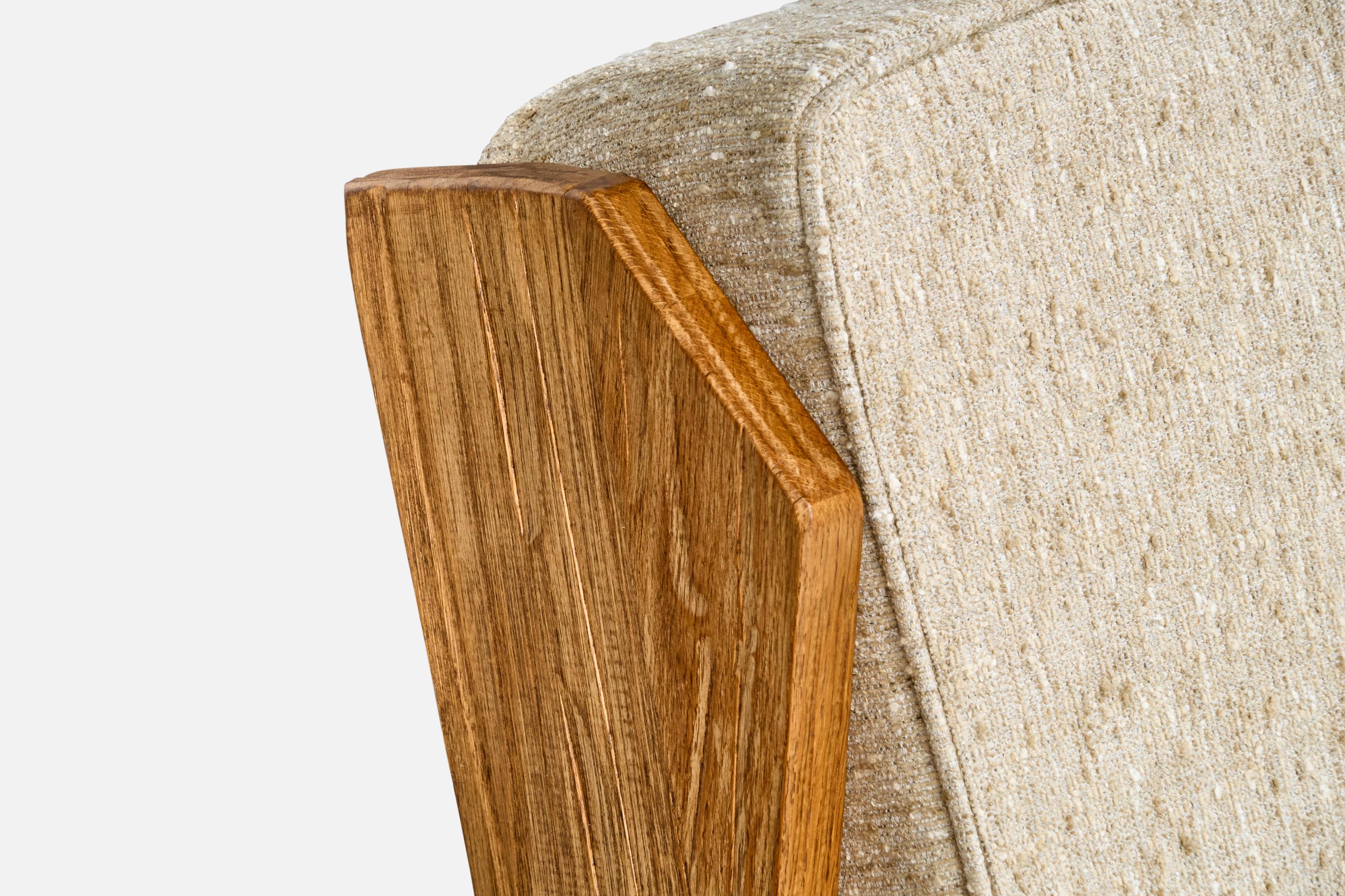 A. Brandt Ranch Oak, Lounge Chair, Fabric, Oak, USA, 1950s For Sale 7