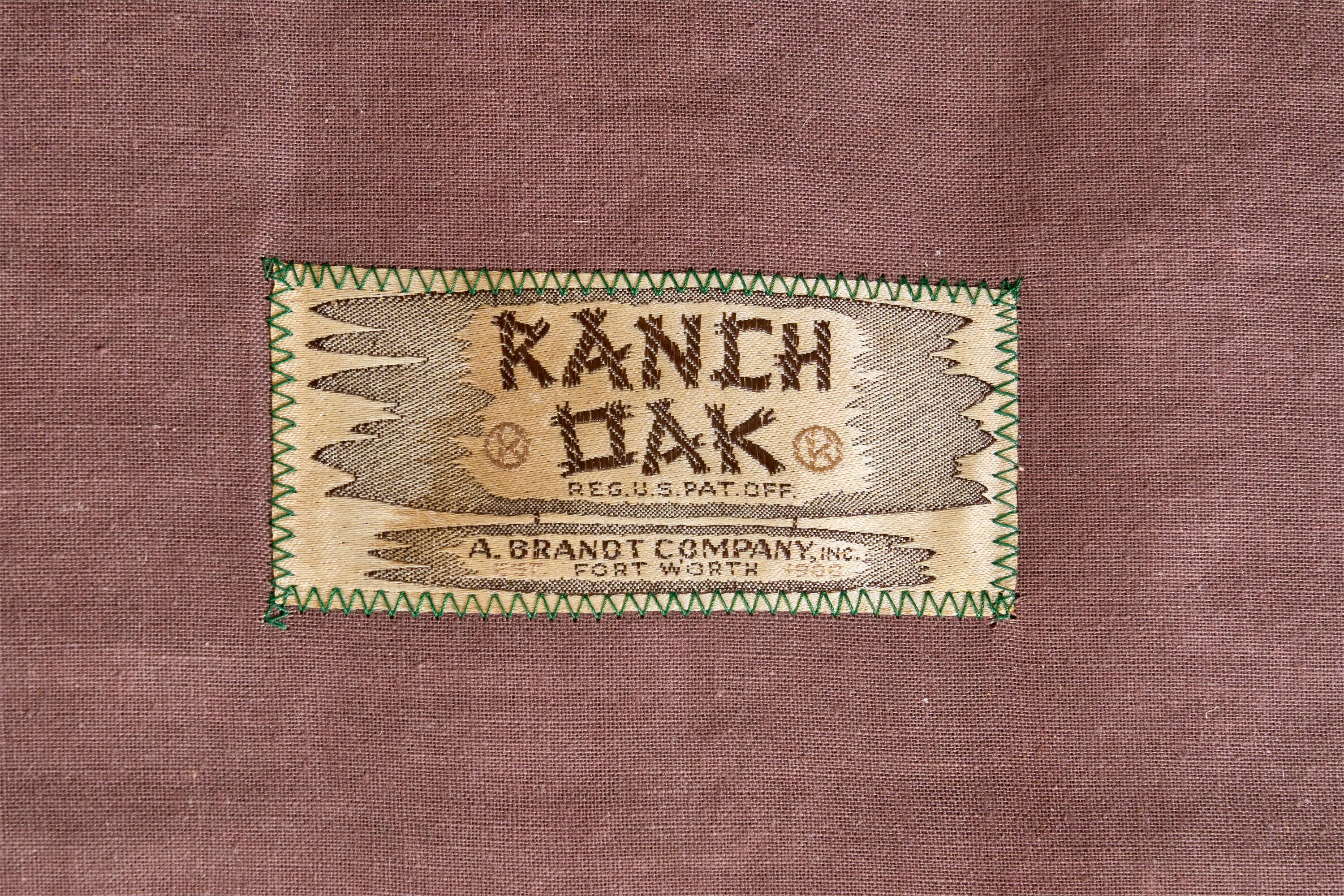 A. Brandt Ranch Oak, Sedia da salotto, Tessuto, Oak, USA, anni '50 in vendita 8