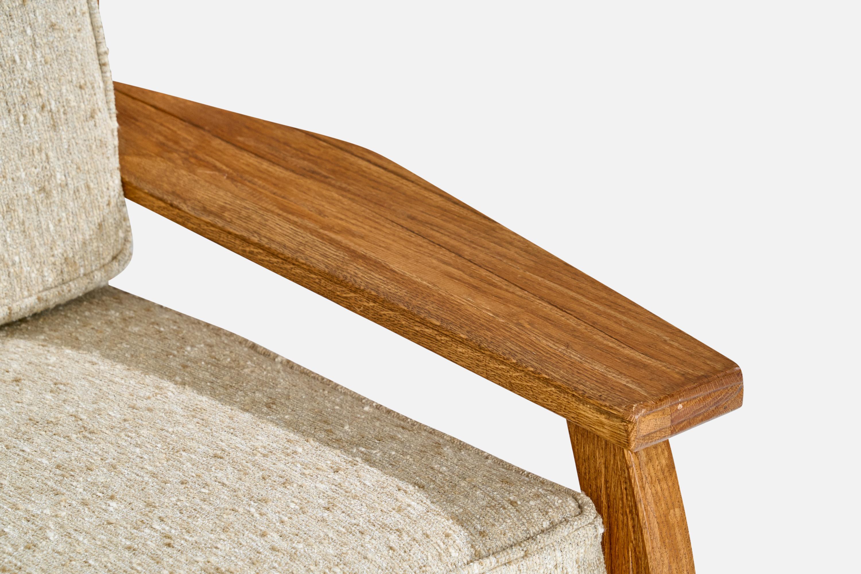 A. Brandt Ranch Oak, Lounge Chair, Fabric, Oak, USA, 1950s For Sale 8