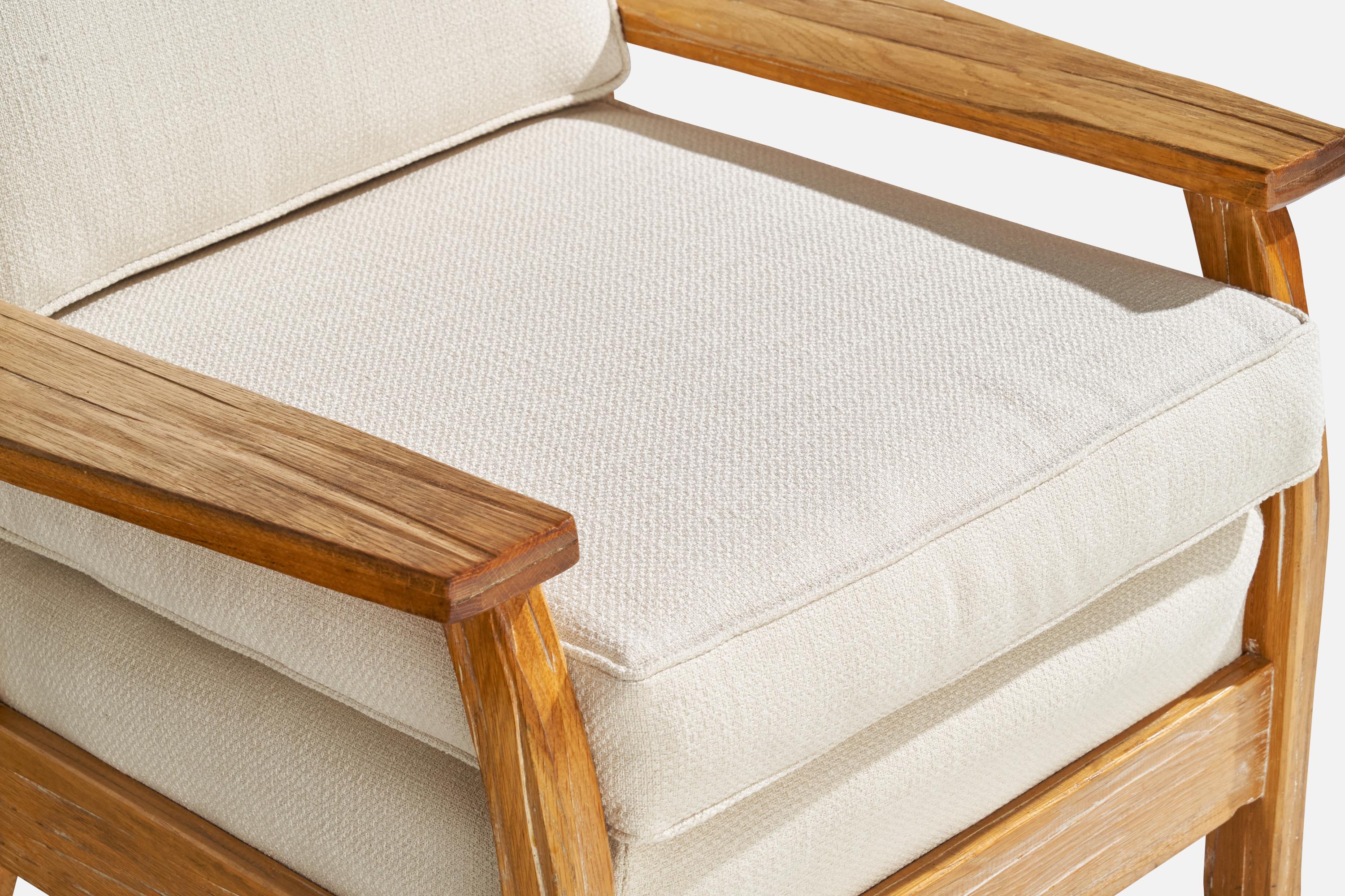 Mid-Century Modern A. Brandt Ranch Oak, Lounge Chair, Fabric, Oak, USA, 1950s For Sale