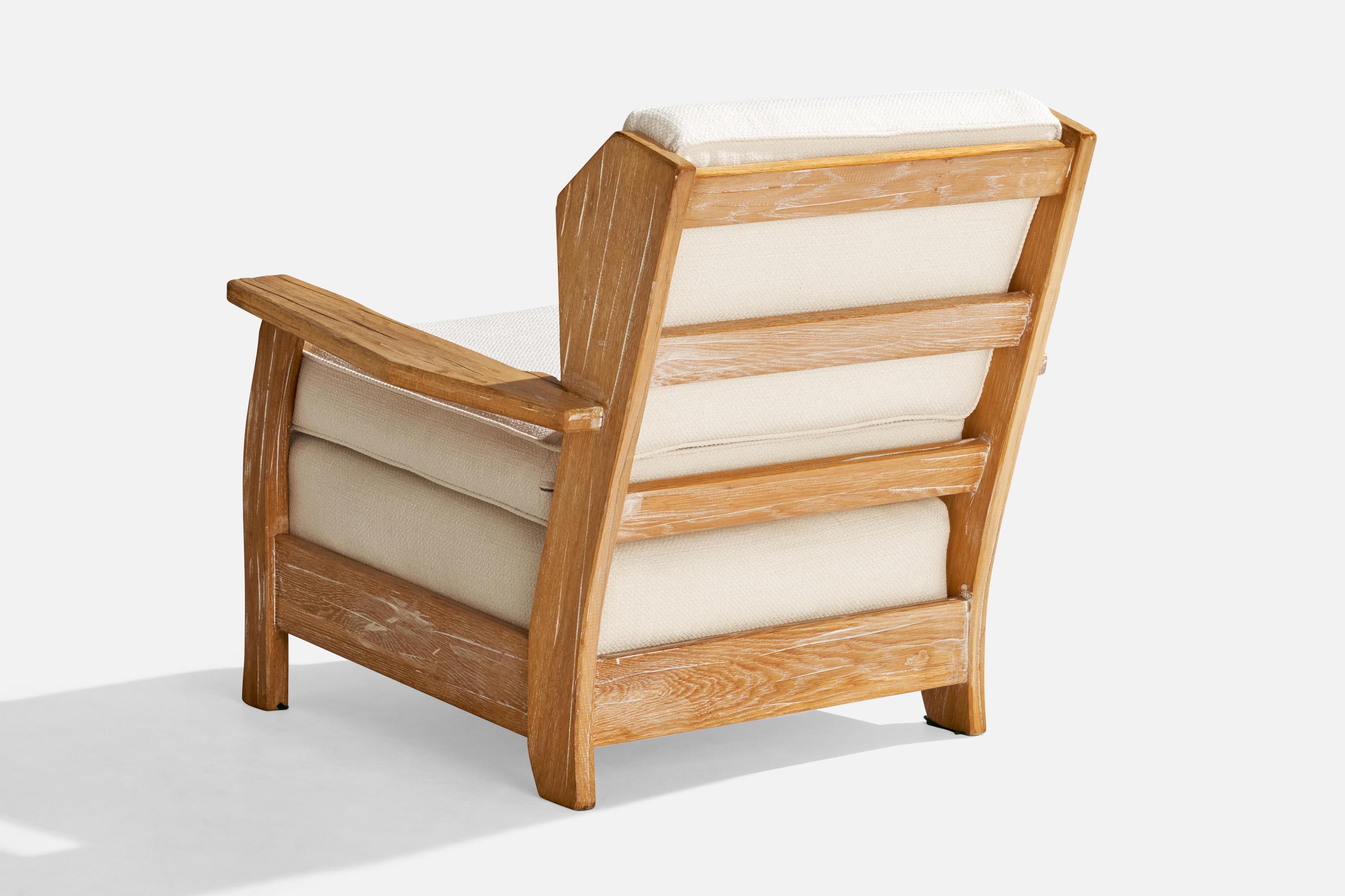 Mid-20th Century A. Brandt Ranch Oak, Lounge Chair, Fabric, Oak, USA, 1950s For Sale
