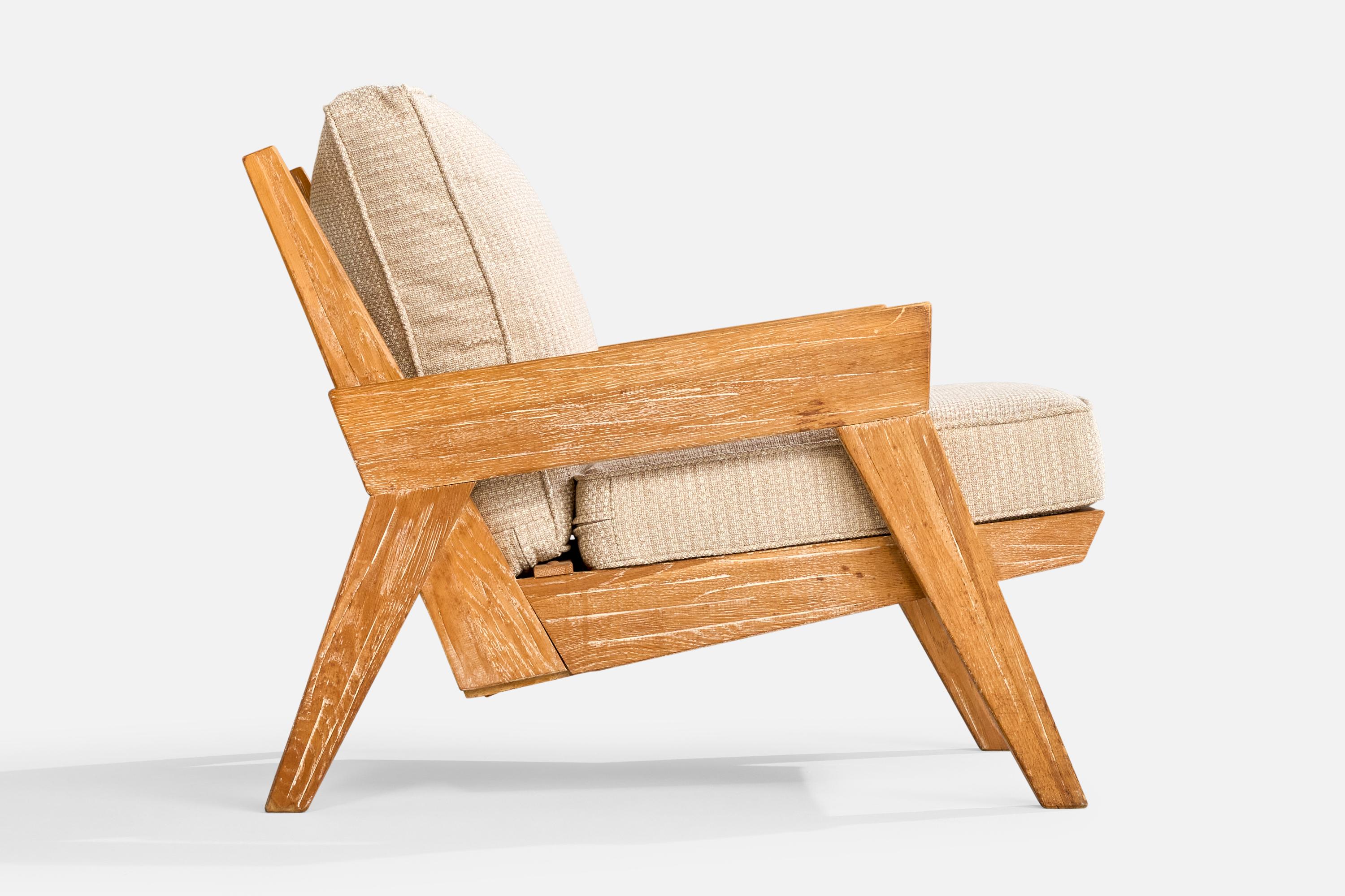 A. Brandt Ranch Oak, Sedia da salotto, Tessuto, Oak, USA, anni '50 in vendita 1