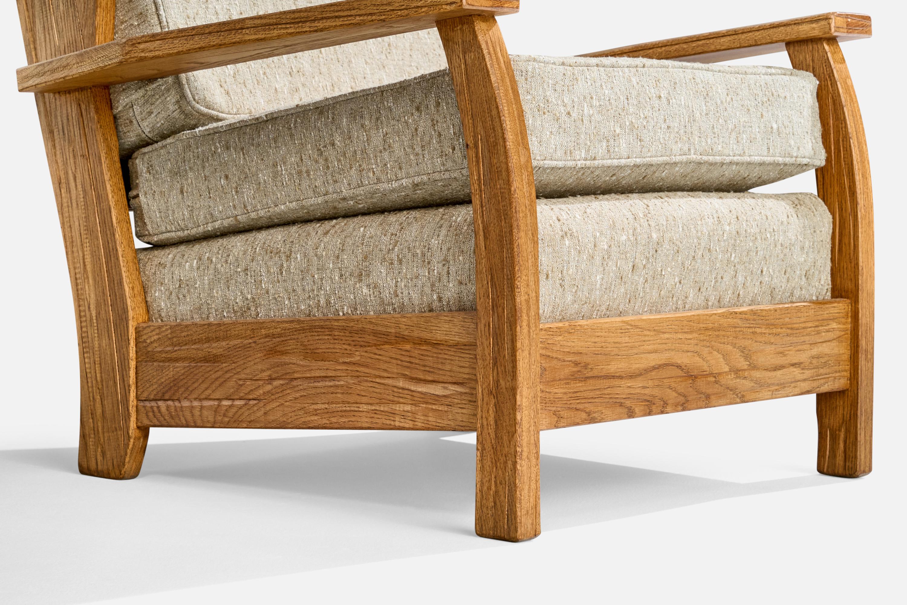 A. Brandt Ranch Oak, Lounge Chair, Fabric, Oak, USA, 1950s For Sale 1