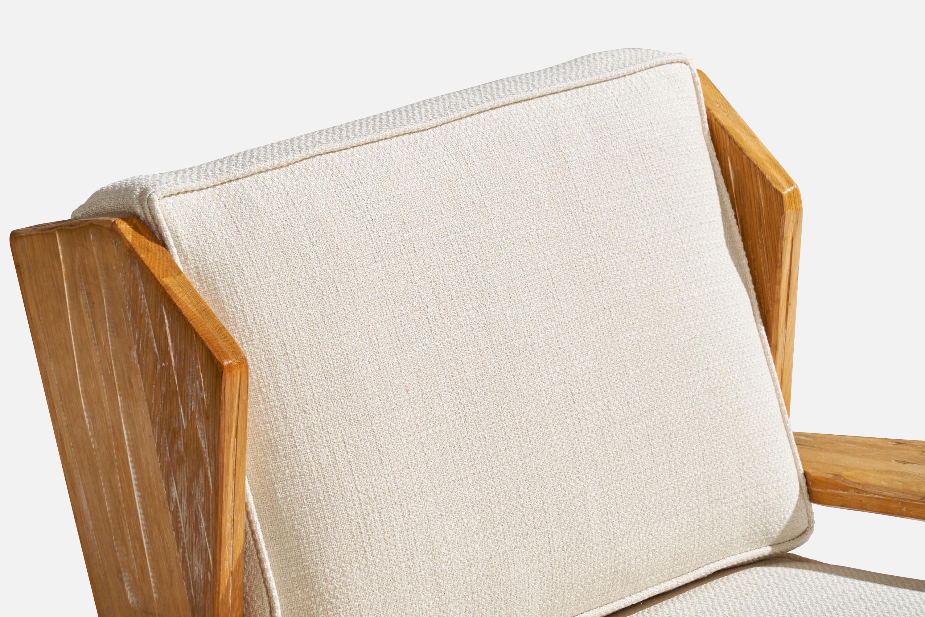 A. Brandt Ranch Oak, Lounge Chair, Fabric, Oak, USA, 1950s For Sale 3