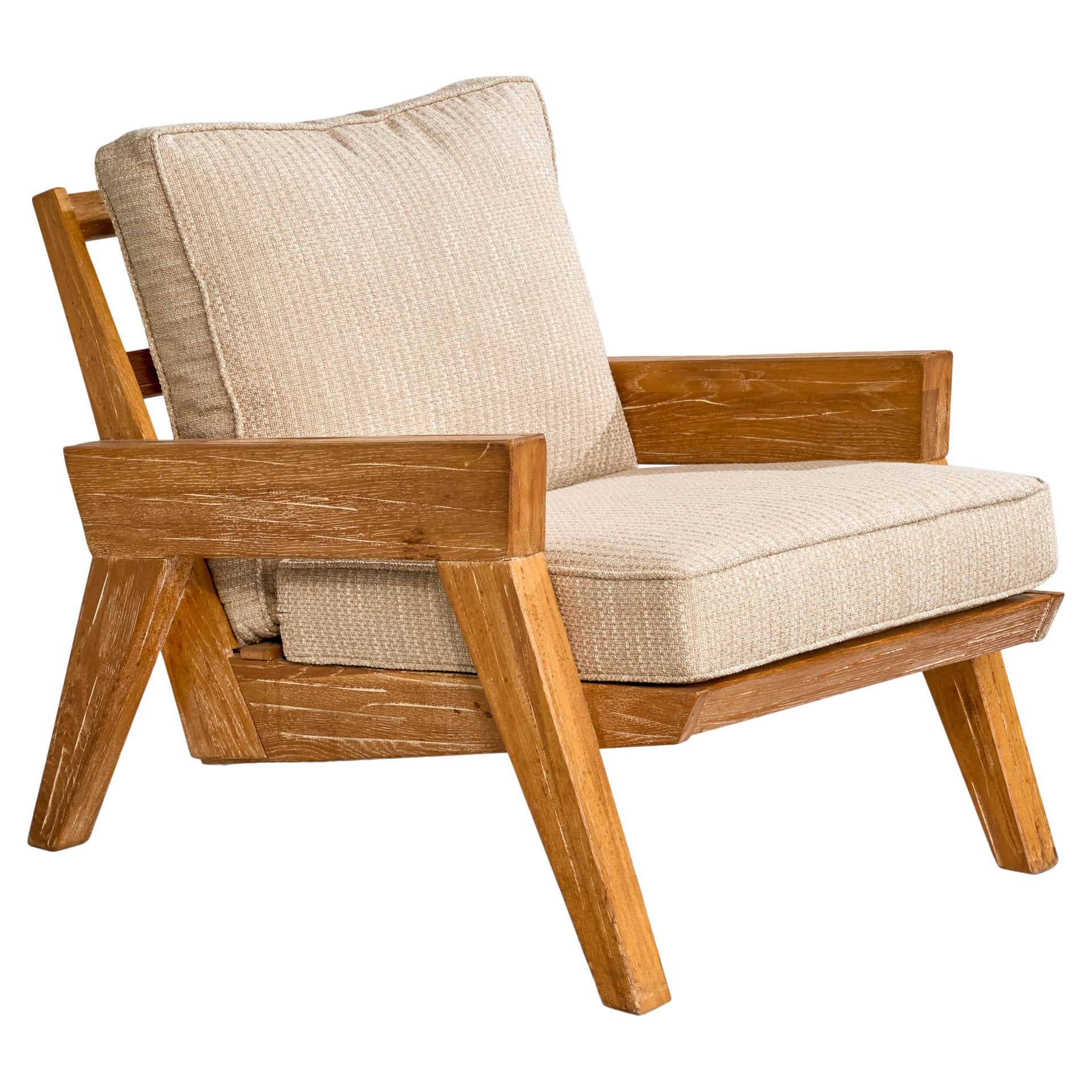 A. Brandt Ranch Oak, chaise longue, tissu, Oak, États-Unis, années 1950 en vente