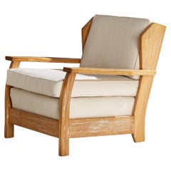 A. Brandt Ranch Oak, Lounge Chair, Fabric, Oak, USA, 1950s