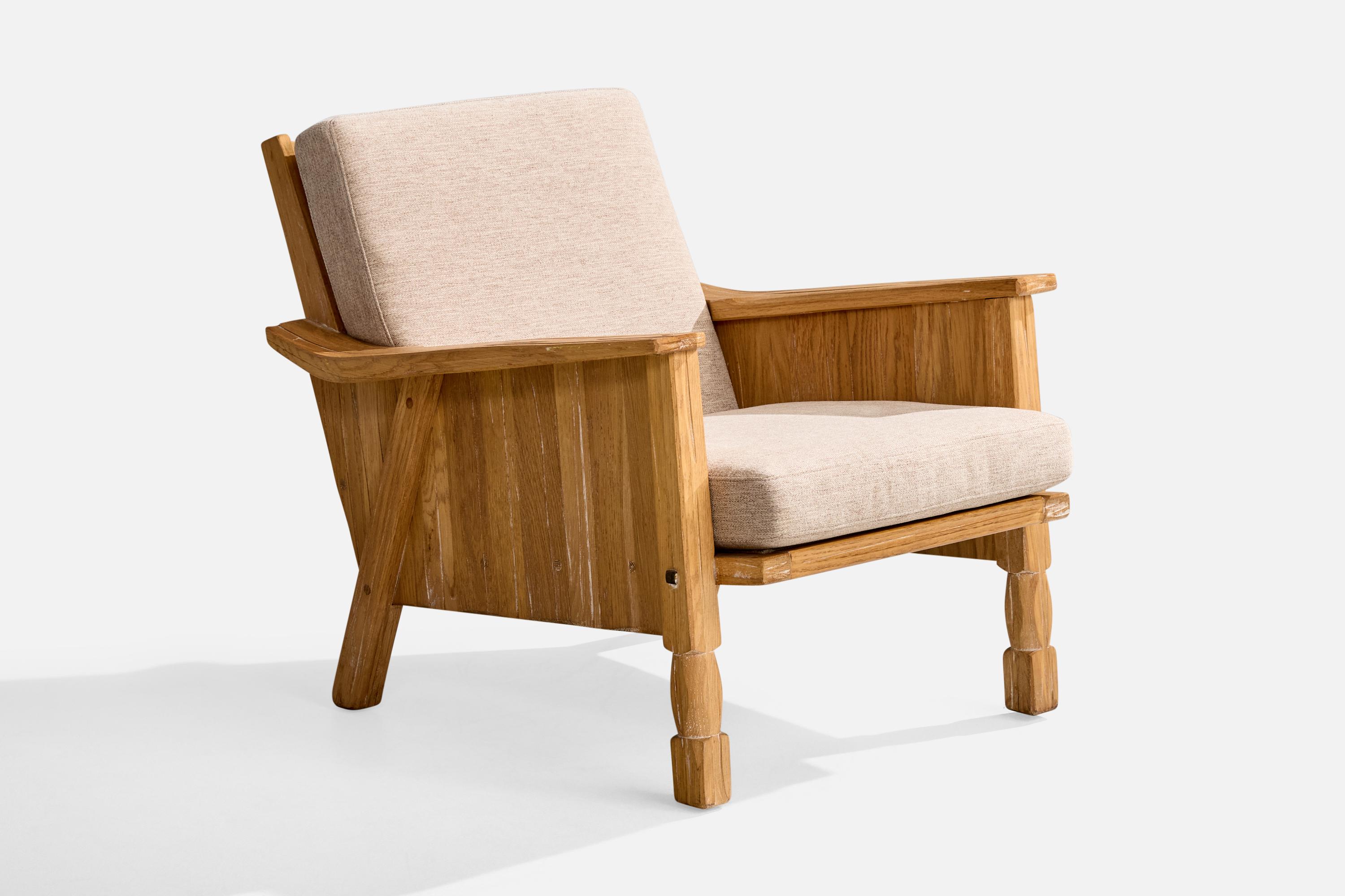 A. Brandt Ranch Oak, chaises longues, tissu, Oak, USA, années 1950 Bon état - En vente à High Point, NC