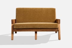 A. Brandt Ranch Oak, Sofa, Oak, Mohair, USA, 1950s