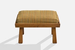 A. Brandt Ranch Oak, Stool, Fabric, Oak, USA, 1950s