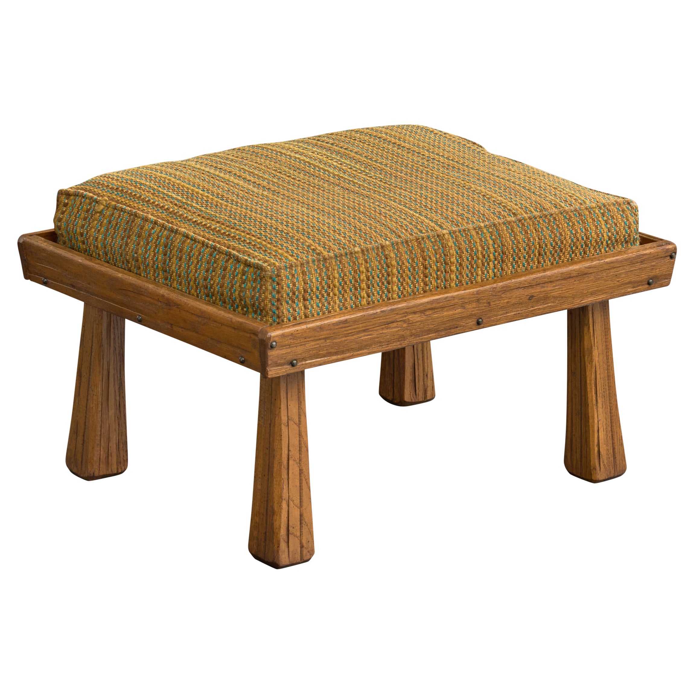 A. Brandt Ranch Oak, Stool, Fabric, Oak, USA, 1950s