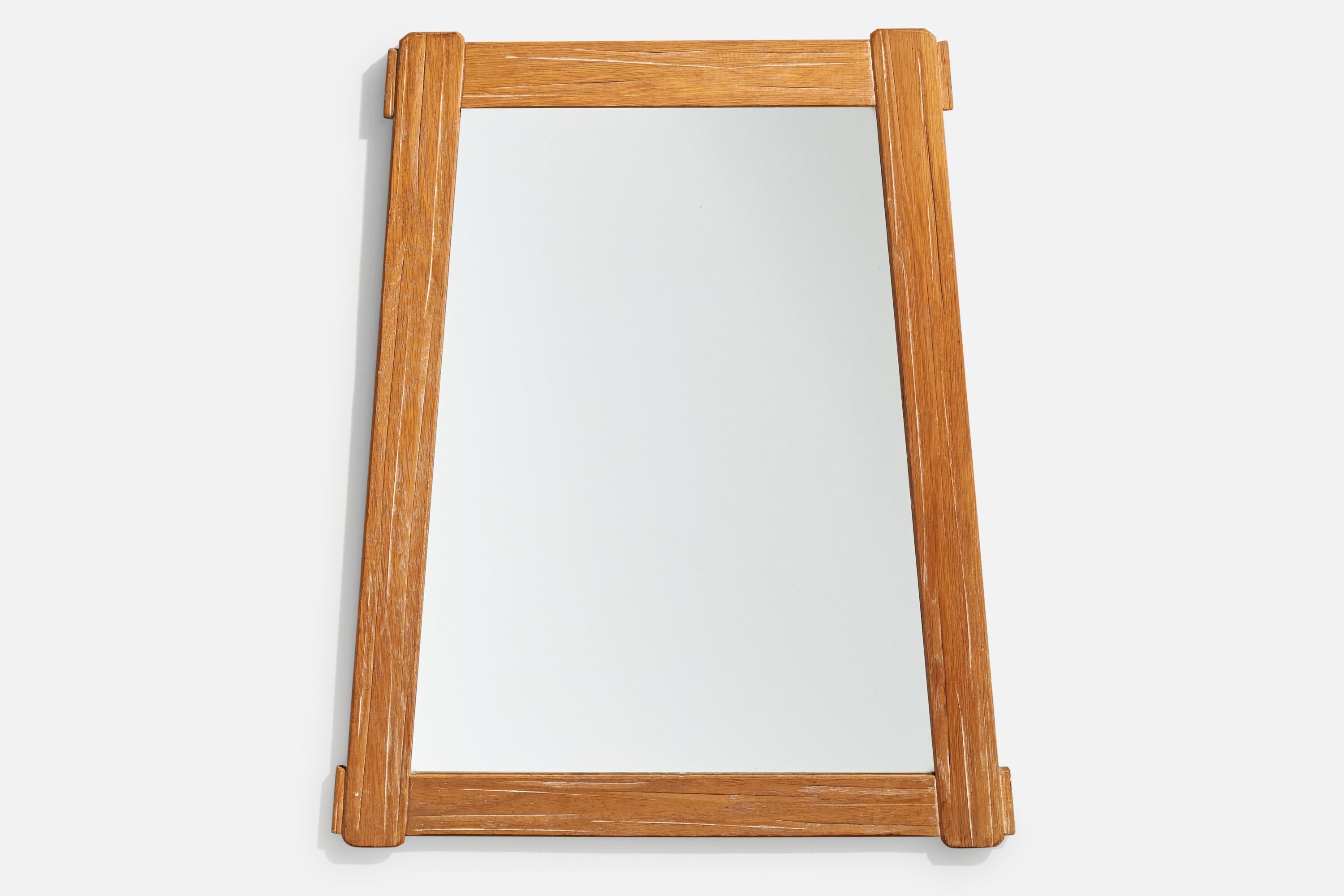 Mid-Century Modern A. Brandt Ranch Oak, Wall Mirror, Oak, USA, 1958 For Sale