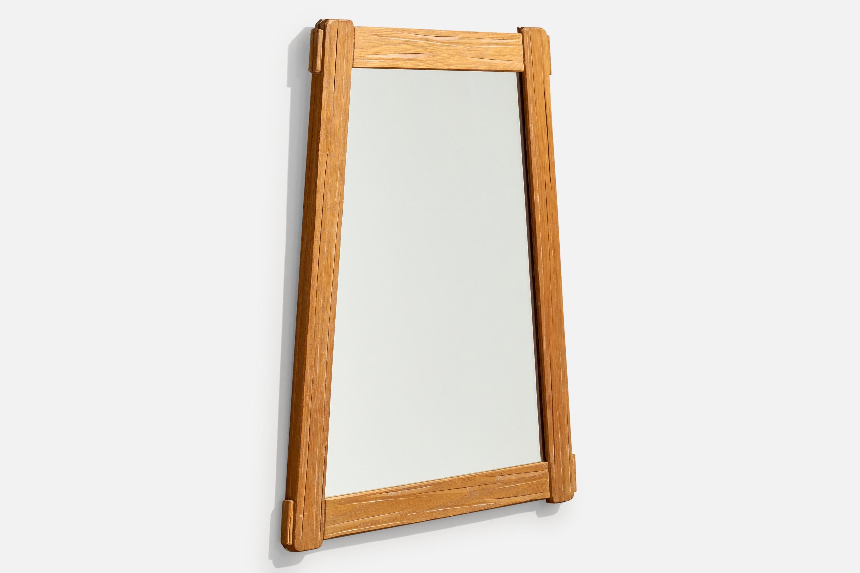 American A. Brandt Ranch Oak, Wall Mirror, Oak, USA, 1958 For Sale