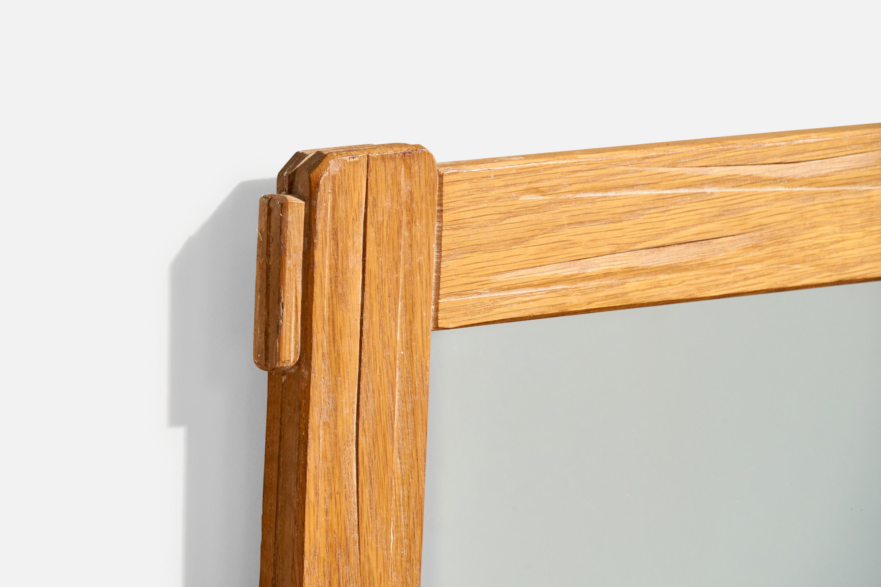 A. Brandt Ranch Oak, Wall Mirror, Oak, USA, 1958 In Good Condition For Sale In High Point, NC